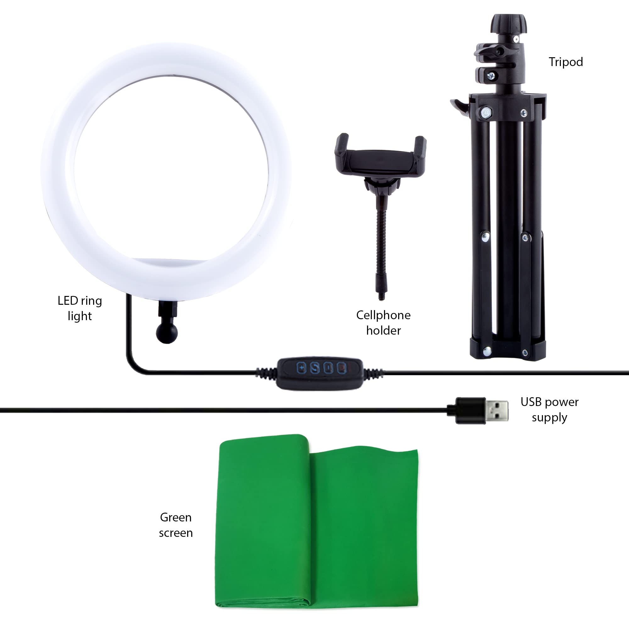 Canal Toys So Diy Tiktok Instagram Youtube Ring Light With Green Screen And Phone Mount Tripod. Studio Creator Influencer Video
