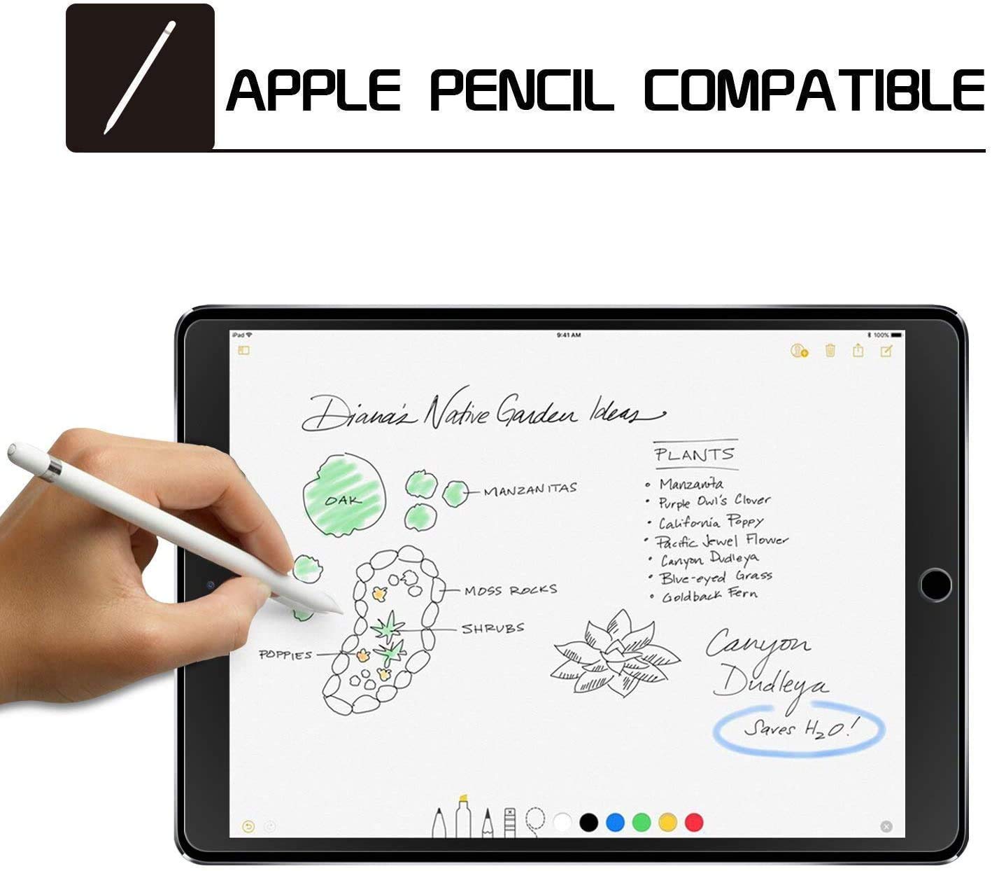 Sparin Screen Protector For Ipad 6Th Generation 9.7 Inch/Ipad 5Th Generation, Tempered Glass Compatible With Ipad Air 2 9.7 Inch