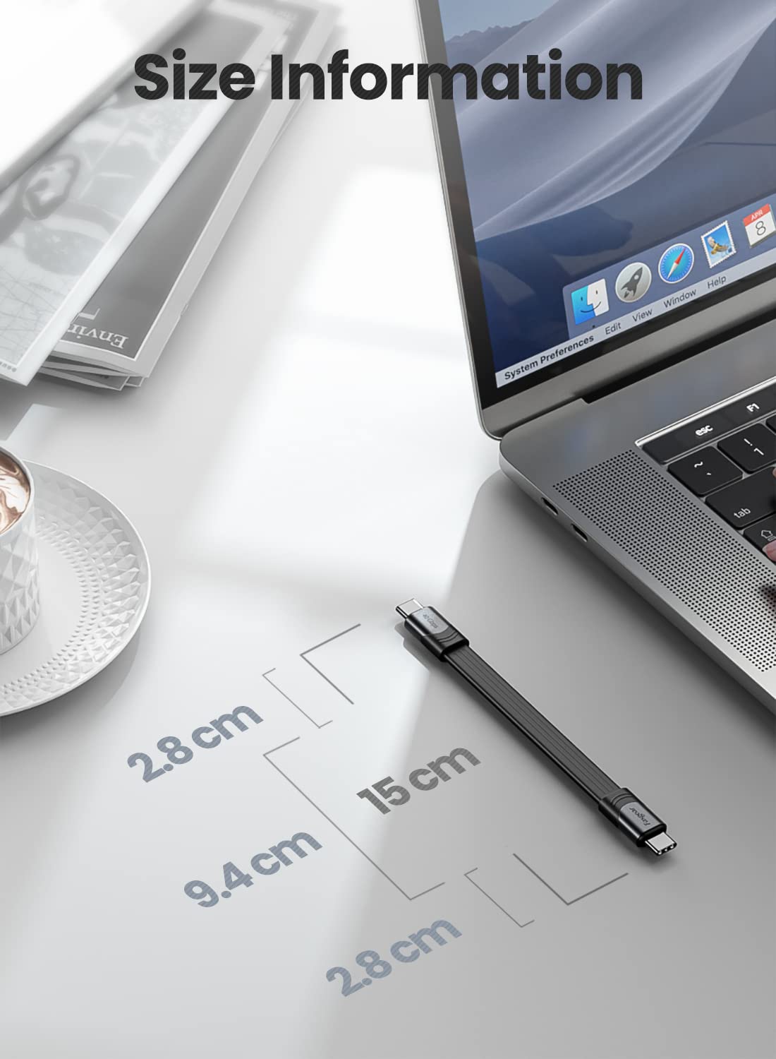 Fasgear Short Usb 4 Cable 6 Inch/15Cm 100W 40Gbps Usb C To Usb C Cable With 5K@60Hz Video Output Compatible For Thunderbolt 4/3