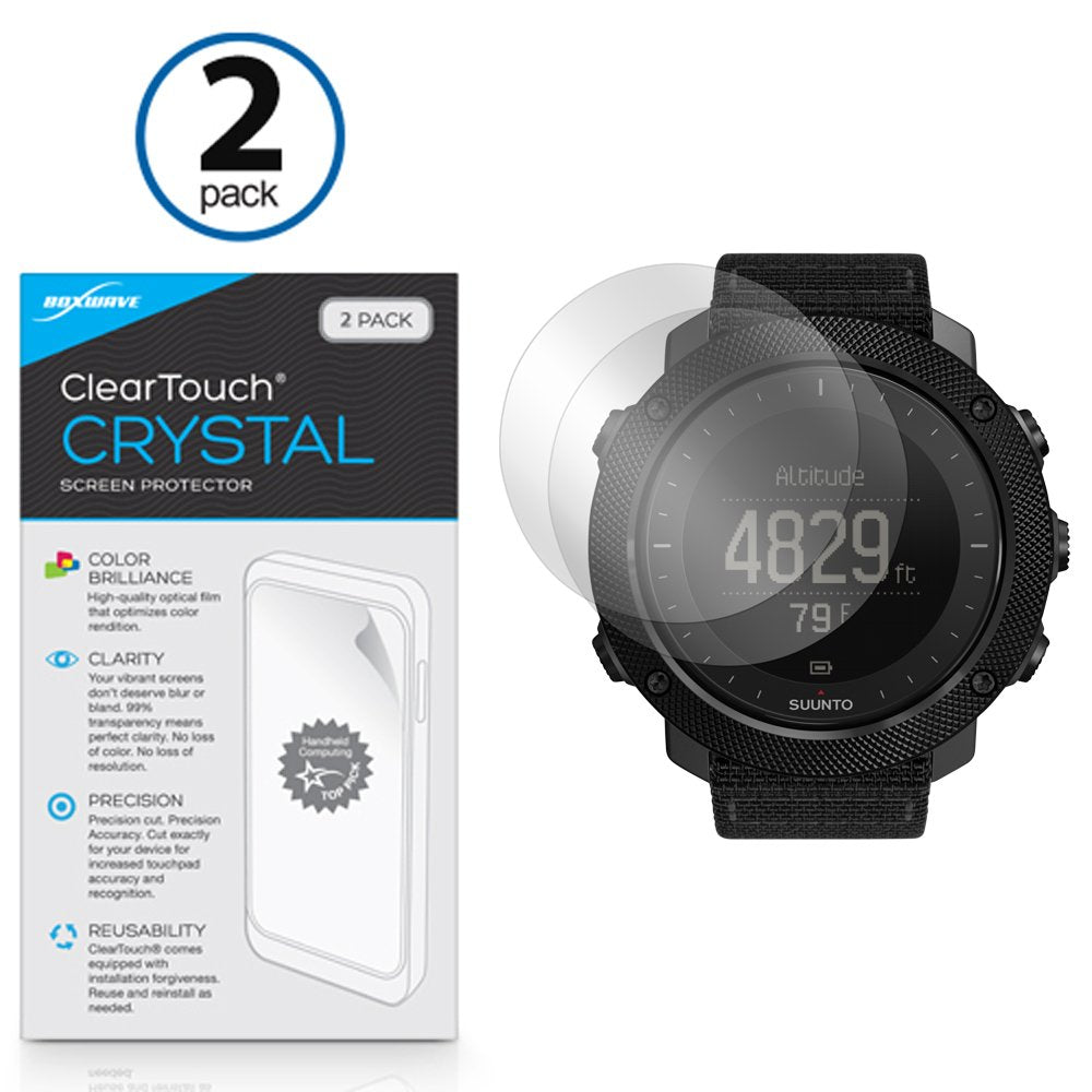 Boxwave Screen Protector Compatible With Suunto Traverse Alpha   Cleartouch Crystal (2 Pack), Hd Film Skin   Shields From Scratc