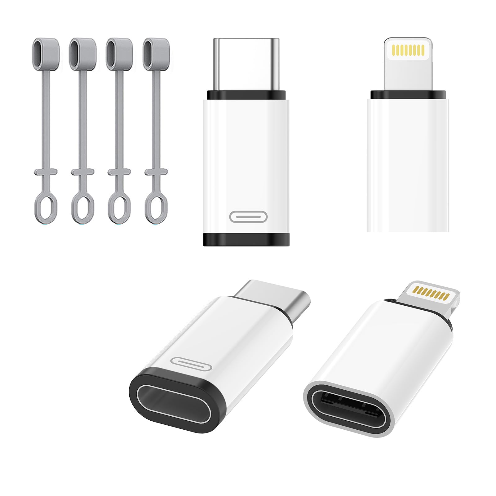 Huiiwiz 4Pack Lightning to USB C Adapter & USB C to Lightning Adapter Set