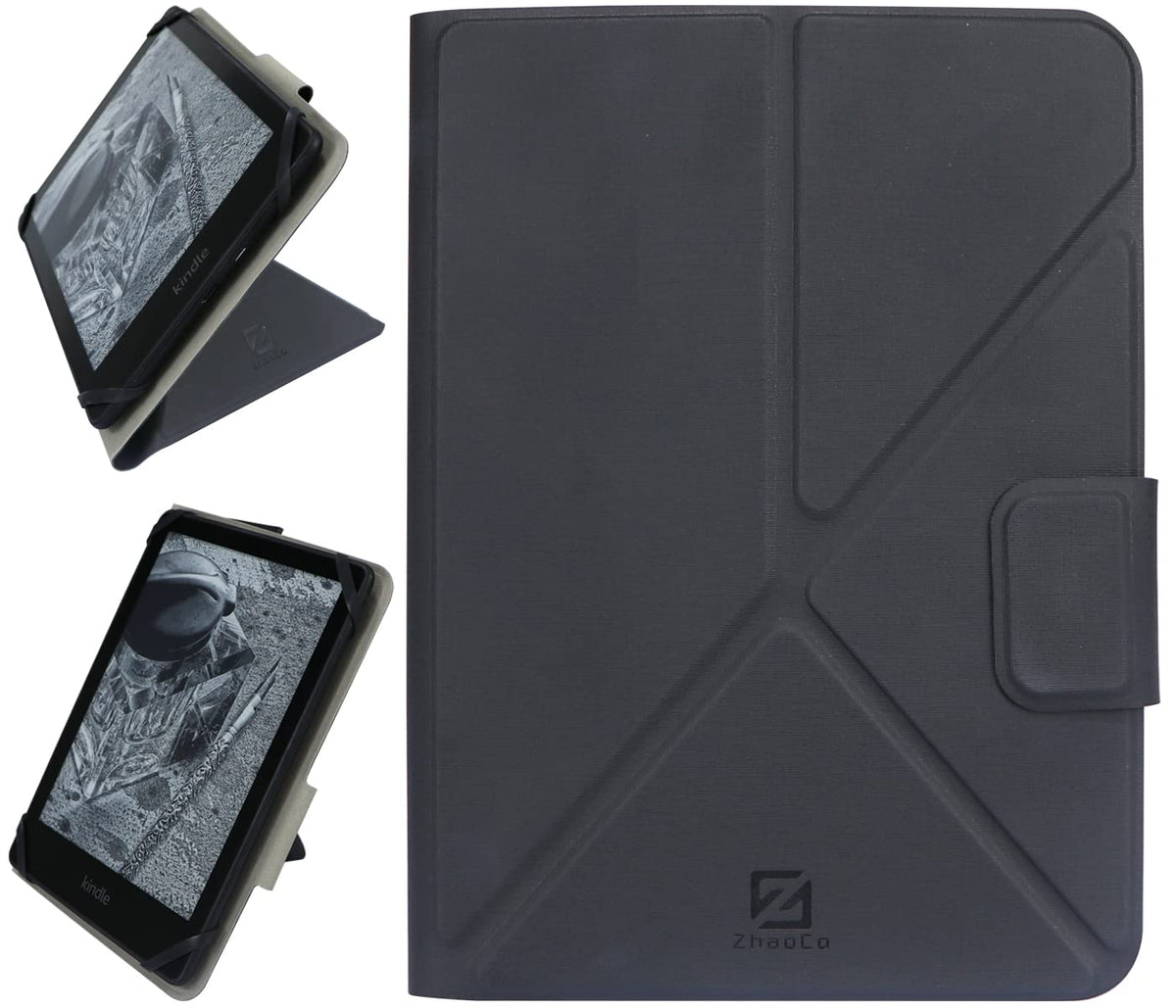 Zhaoco Universal Case Cover For 6'' 6.8'' Inch Ereaders Ebook Vertical And Horizontal Viewing   Black