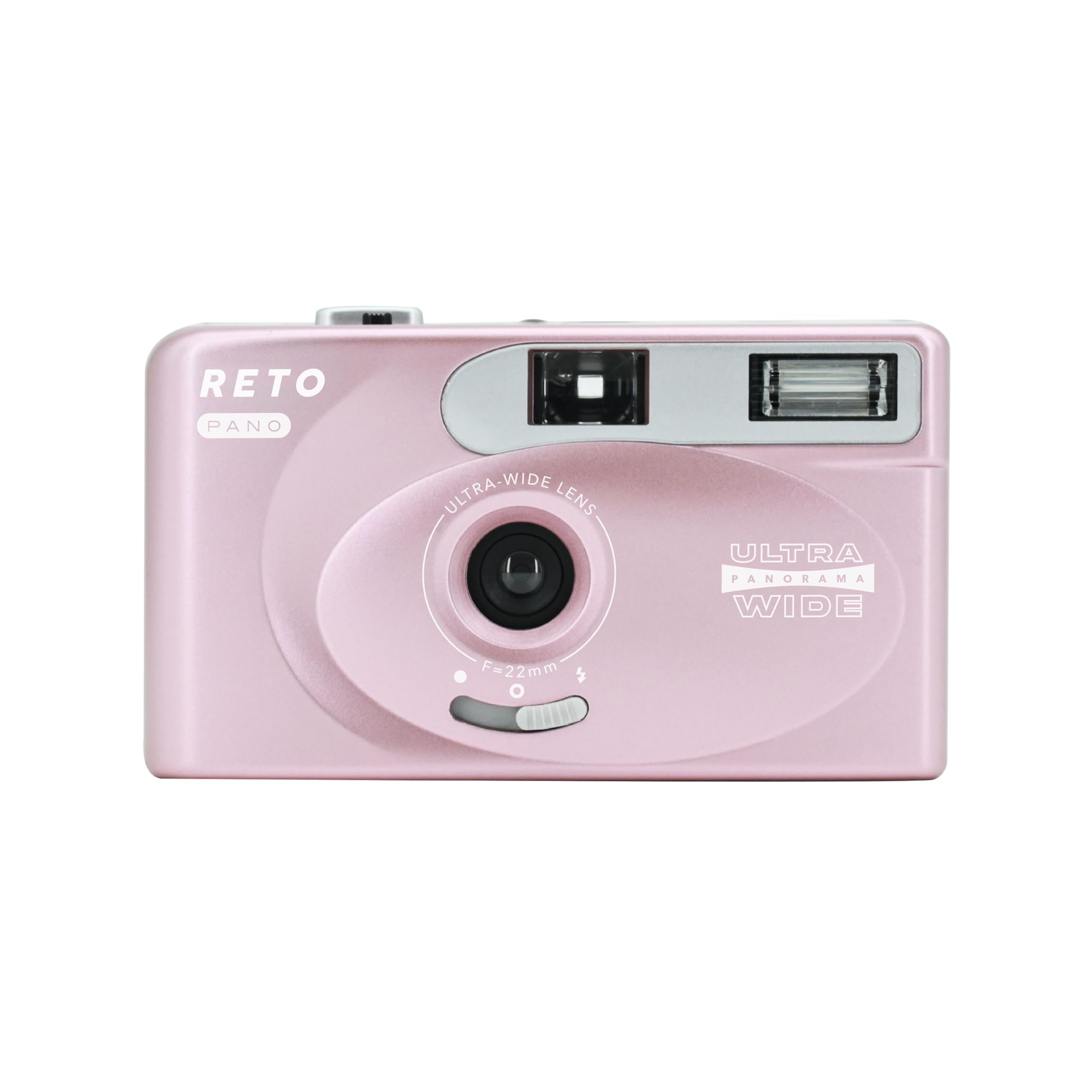 RETO PANO 35mm Film Camera - 22mm Wide Lens, Panorama, Easy Switch, Cinematic Modes, Lens Cover, Built-in Flash, Reusable (Film 