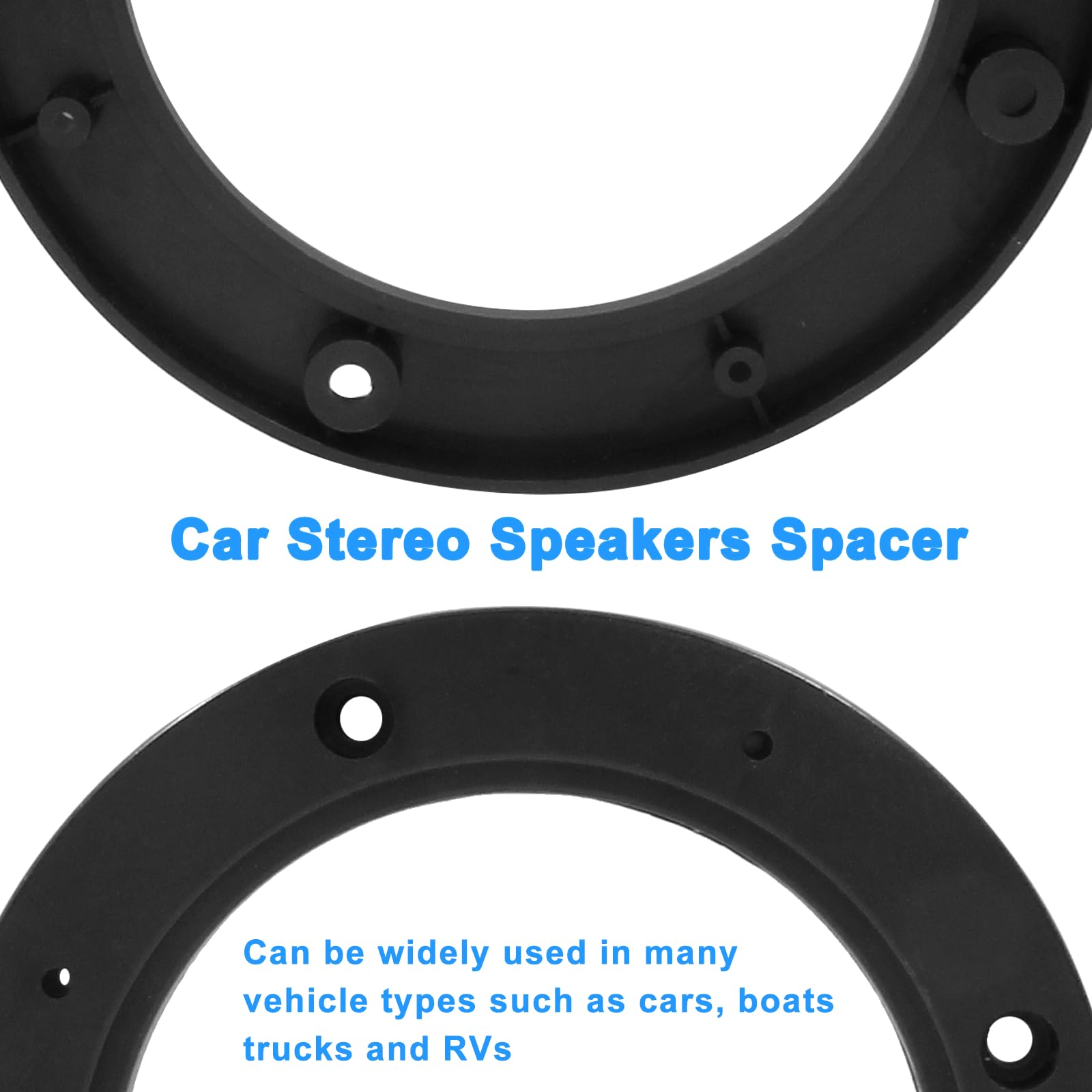 Bokwin 2 Pcs Universal Fit Car Speaker Spacer 4 Inch Adaptor Ring Mounting Bracket Plastic Car Stereo Speakers Spacer(Black)