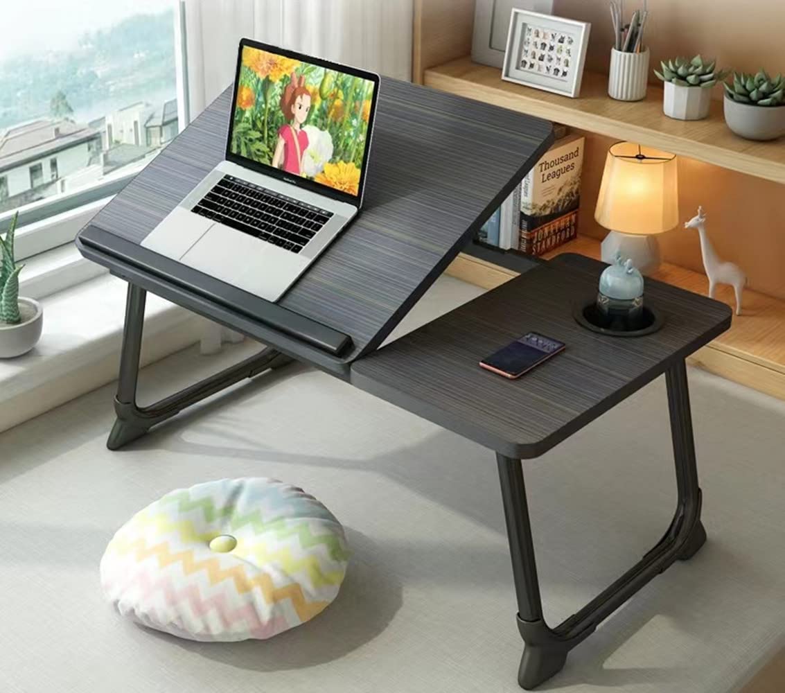 Laptop Desk For Bed Couch, Portable Lap Desk/ Stand For Laptop, Small Adjustable Foldable Bed Table For Laptop And Writing, Bed 