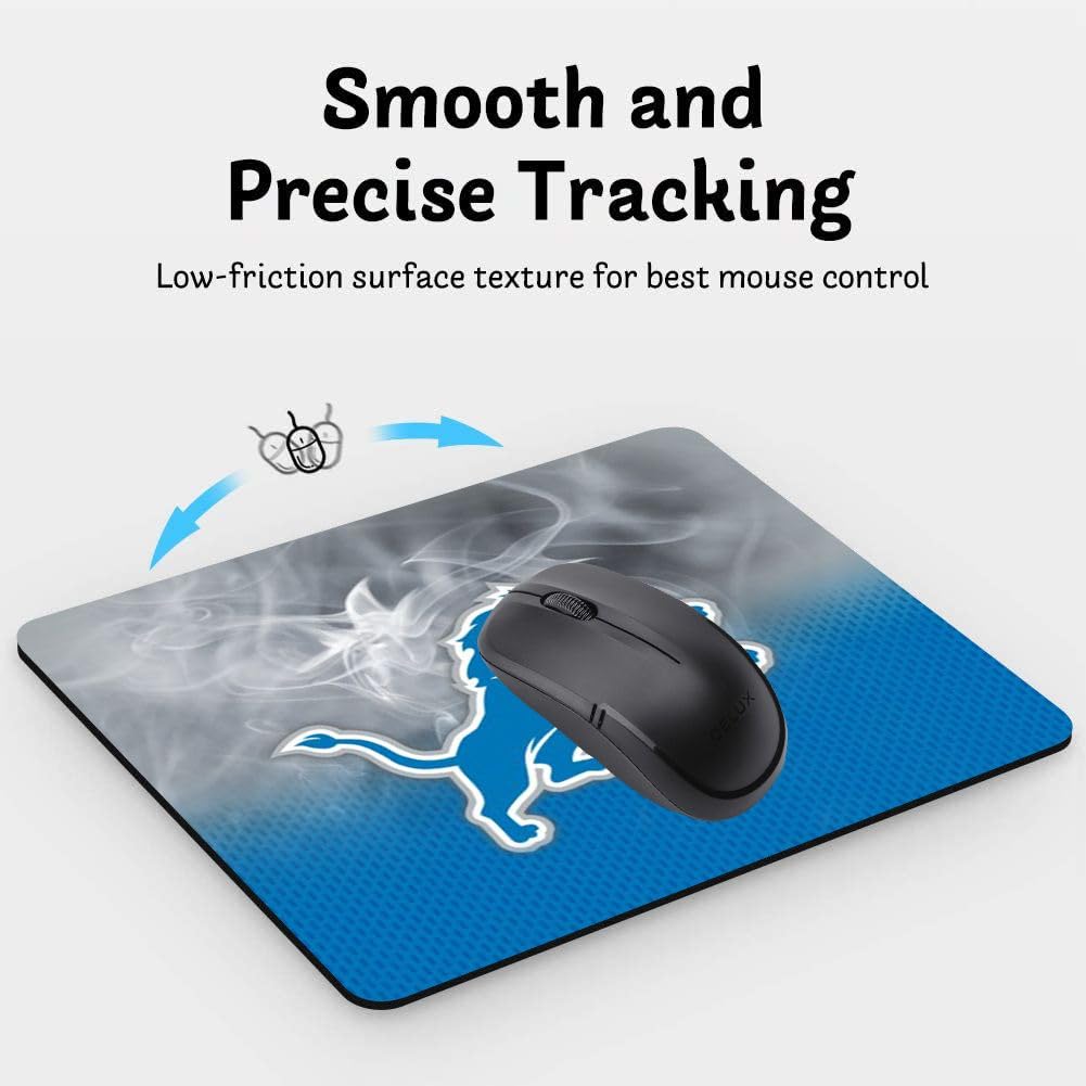 Zyjtek Gaming Mouse Pad For Football Sports Fans, Non Slip Rubber Base Blue Design Square Mousepad For Computers Laptop Desk Mat