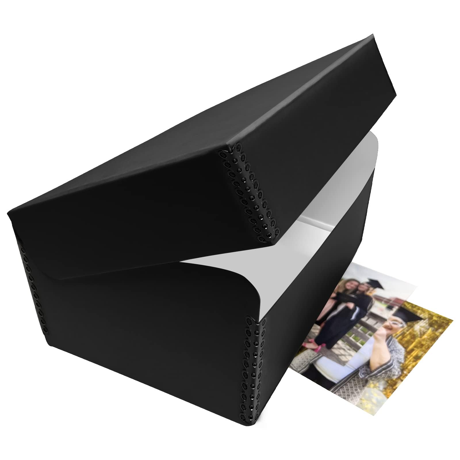 Lineco, Black Hinged Lid Photo Box 5.5'X7.75'X12' Archival Acid Free. Holds Up To 1100 Of 4X6 Or 5X7 Pictures, Print, Art. Preserve Longevity, Photos Or Documents, Craft, Prints, Cards