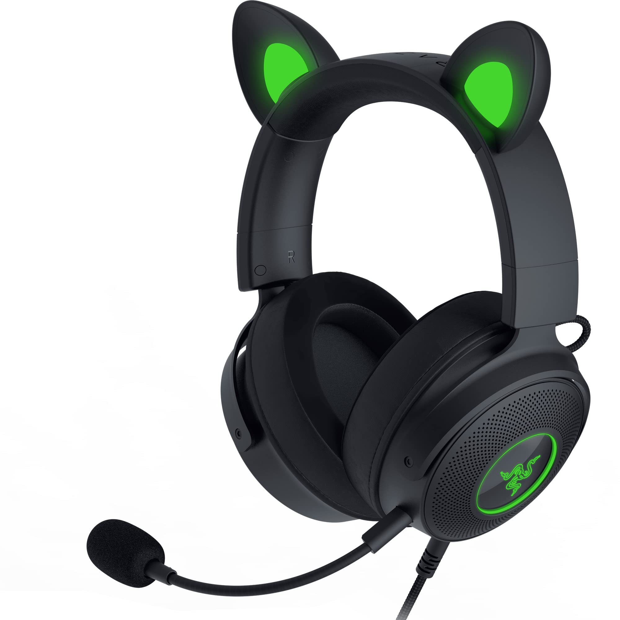 Razer Kraken Kitty V2 Pro Wired Rgb Headset: Interchangeable Ears (Kitty, Bear, Bunny)   Stream Reactive Lighting   Detachable H