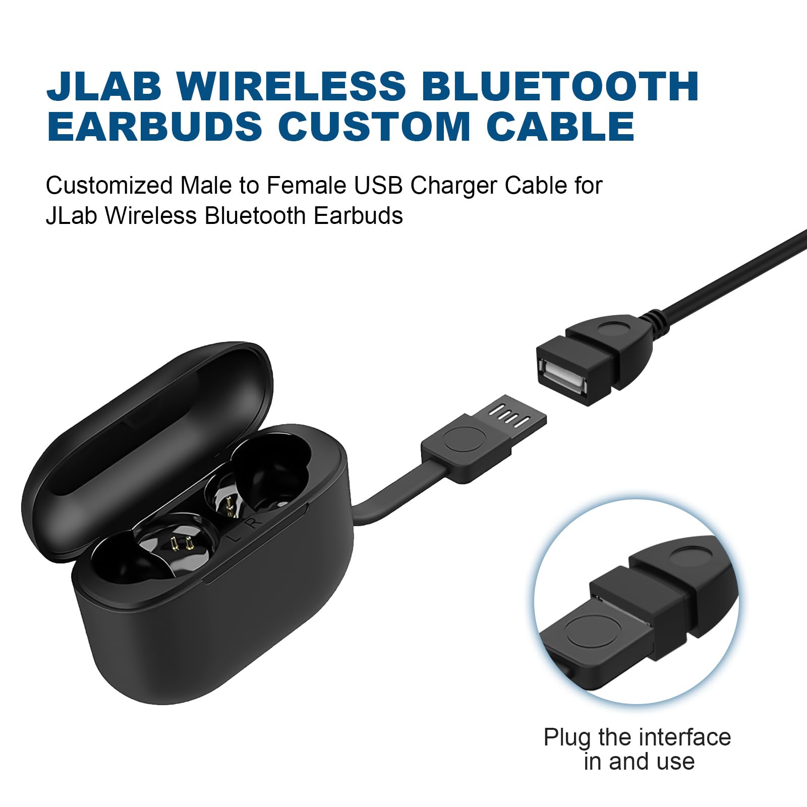 Zosvoses Go Air Pop Charger Compatible With Jlab Go Air Pop/Sport, Epic Air Anc/Sport Anc, Jbuds Air/Sport/Executive/Anc/Play Ga