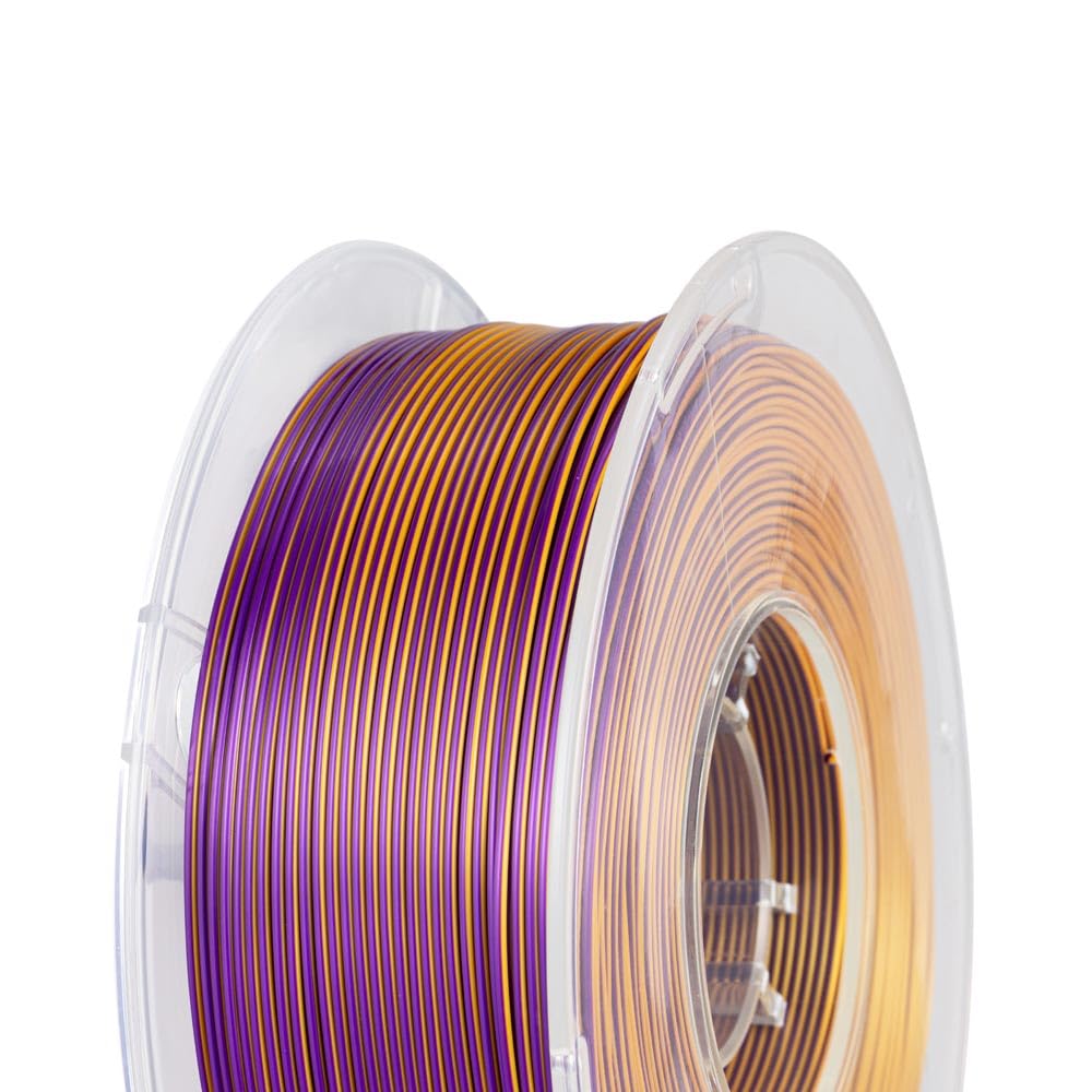Cc3D Silk Dual Color Filament Gold Purple Pla Filament 1.75Mm 1Kg 3D Printer Filament 2 Color Coextrusion Filament Pla Shiny Met
