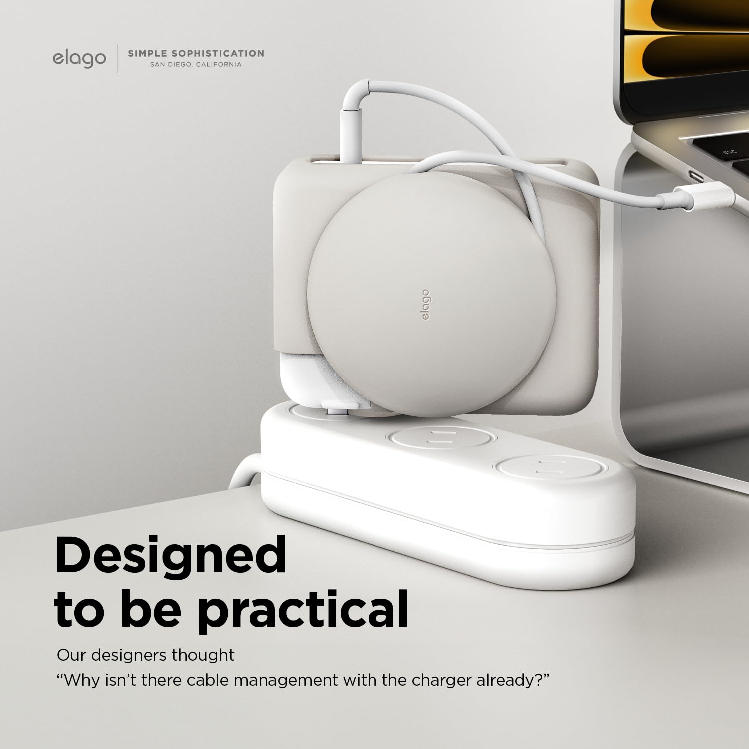 Elago Charger Cable Management Case, Cord Reel Organizor Compatible With Macbook Pro 2023 16    M2, M3, 2021 16'' M1, [2991] [27
