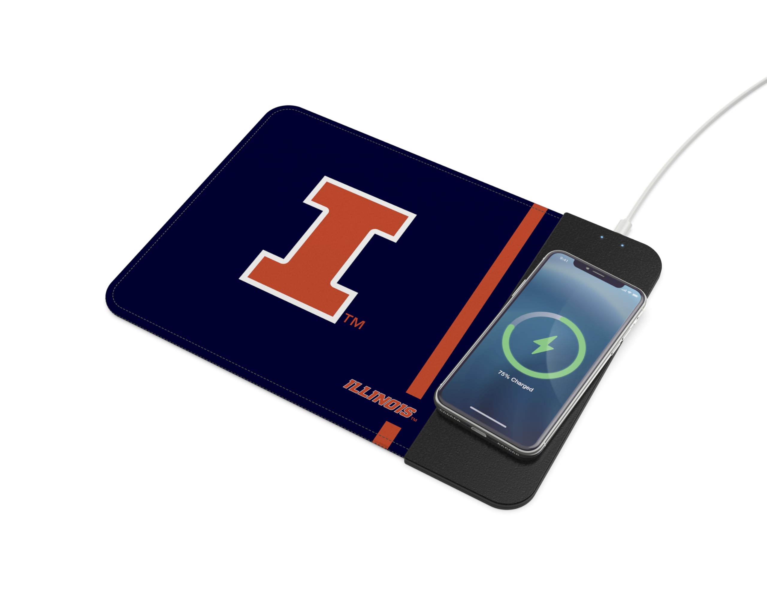 Soar Ncaa Wireless Charging Mouse Pad, Illinois Fighting Illini