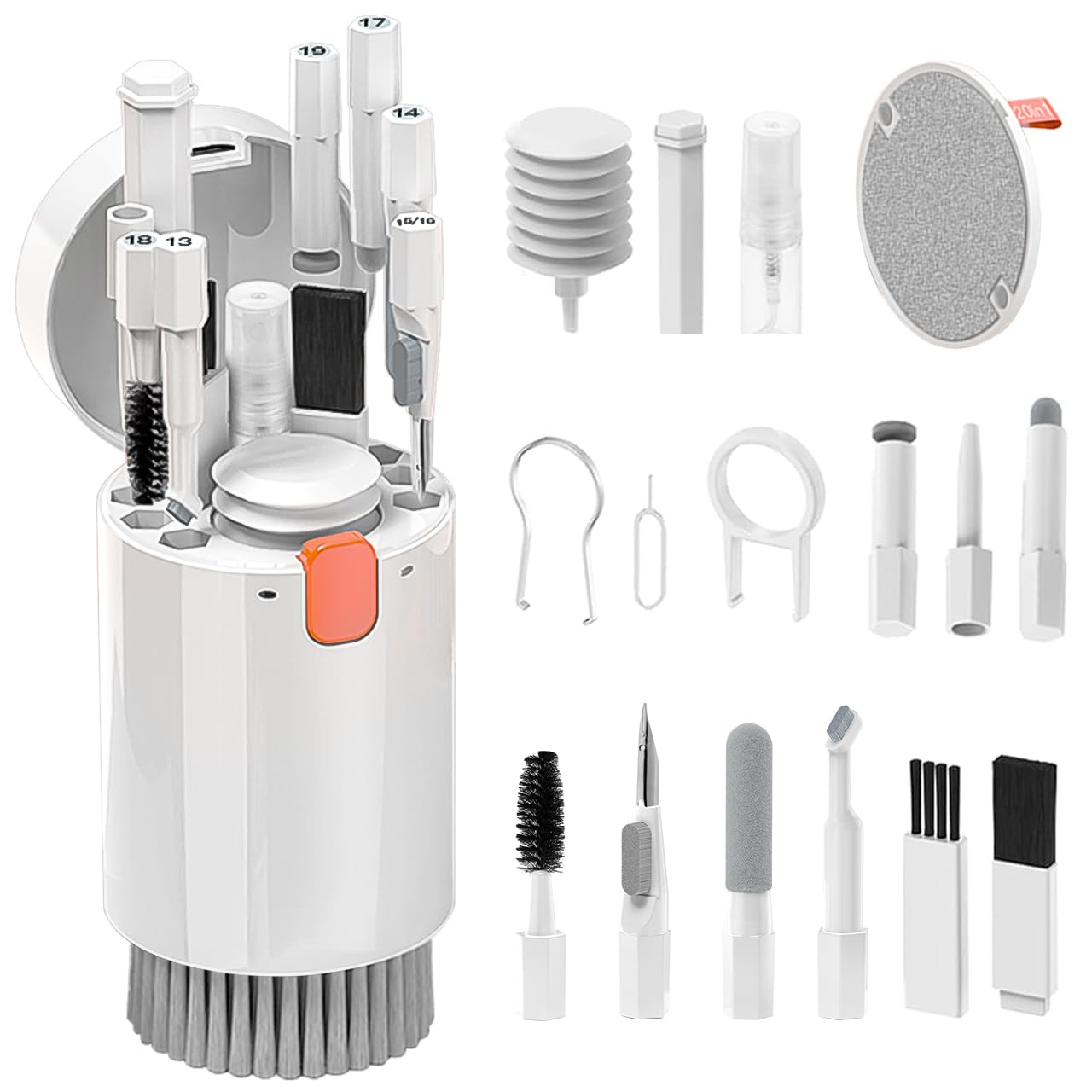 Qingler 20 In 1 Laptop Phone Screen Cleaner Kit, Computer Keyboard Cleaning Brush For Iphone Airpods Macbook Ipad, Multifunction