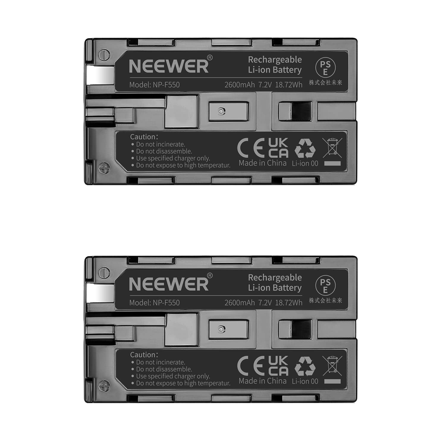 Neewer (2Pack) 2600Mah Sony Np F550/570/530 Replacement Battery For Sony Handycams, Neewer Nanguang Cn 160,Cn 216,Cn 126 Series