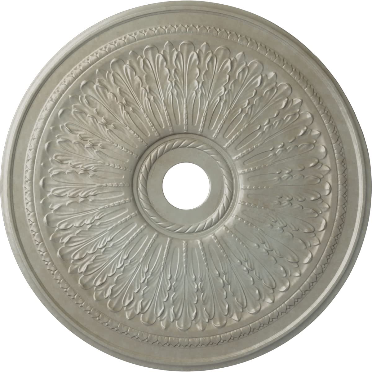 Ekena Millwork Cm29Oafls Oakleaf Ceiling Medallion, 29 1/8''Od X 3 5/8''Id X 1''P, Hand Painted Flash Gold