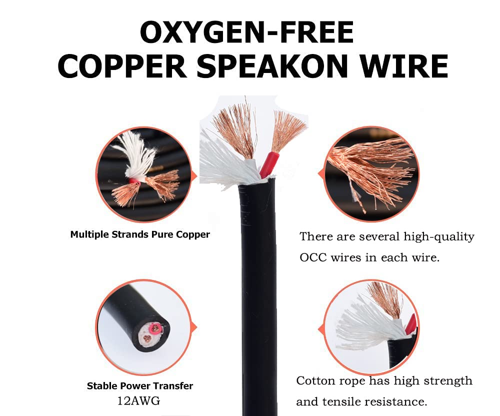 Speak On 2Pack Pro Speakon To Speakon Male Speaker Gauge Wire Lock Cable Pair 15 Awg Professional Audio Cabl Cord With Port Conn