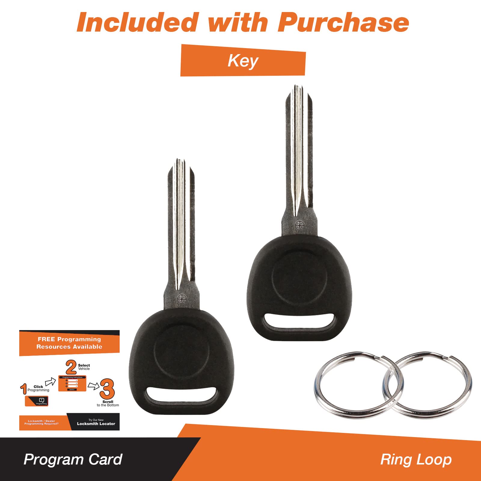 Discount Keyless Replacement Ignition Transponder Uncut Key Compatible With Id 46 Circle + (2 Pack)