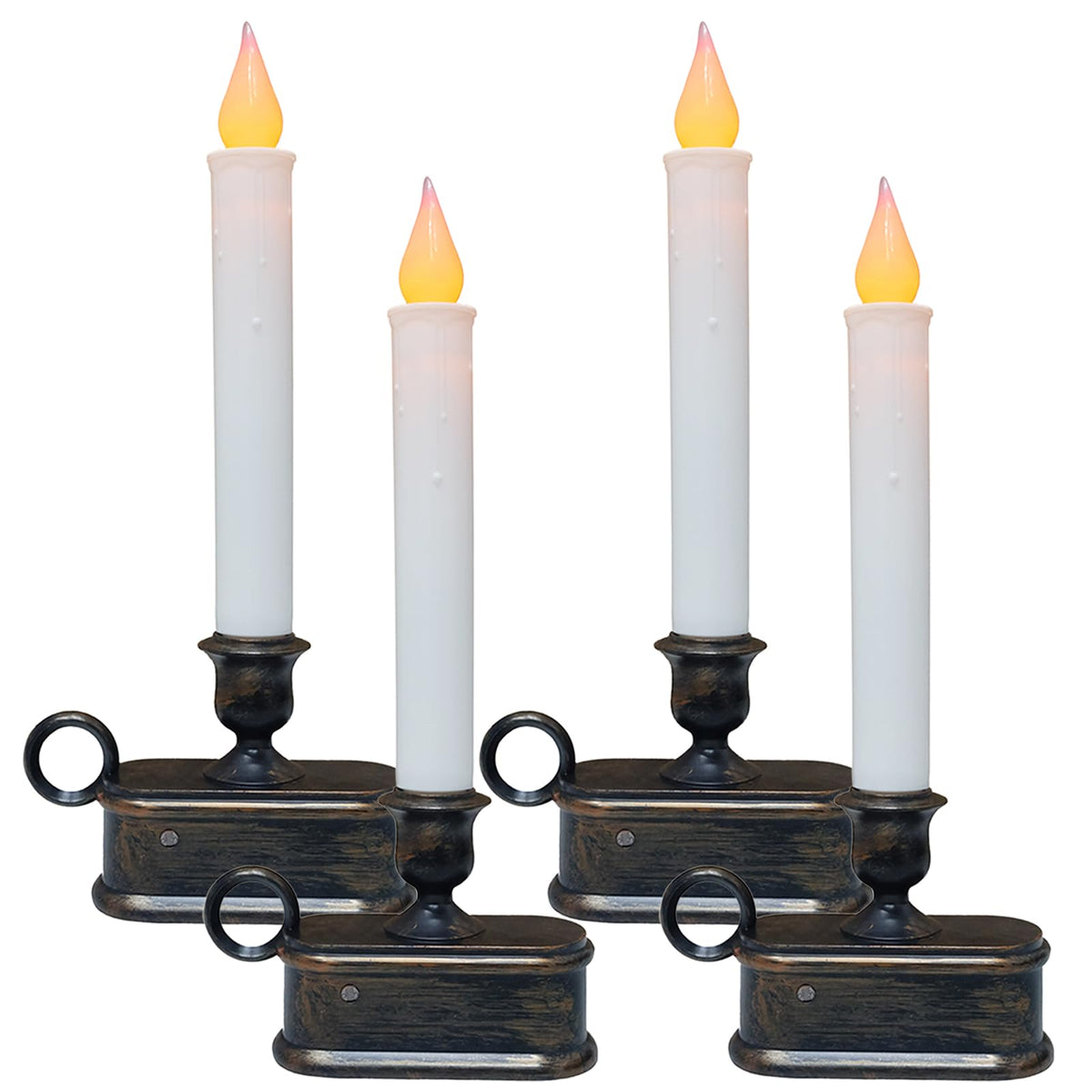 Sunsgne Pack Of 4 Battery Operated Window Candles, 9'' Cordless Window ...