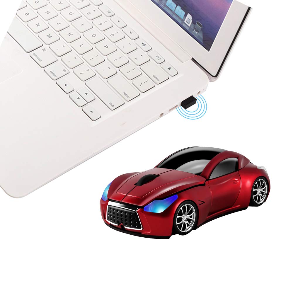 Usbkingdom 2.4Ghz Cool Sport Car Shape Wireless Mouse Optical Cordless Mice With Usb Receiver For Pc Laptop Computer 1600Dpi 3 B