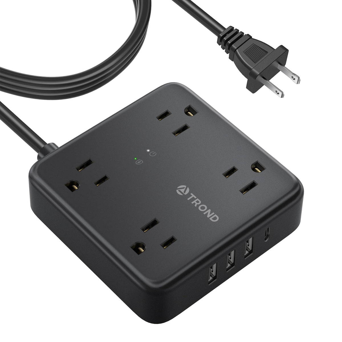 Trond 2 Prong Power Strip: 2 Prong To 3 Prong Outlet Adapter, 10Ft Extension Cord With Multiple Ac Outlets & Usb Ports(1 Usb C C