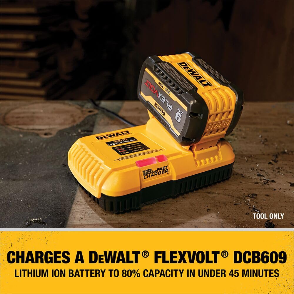 Dewalt Battery Charger, 20V + Flexvolt Fast Charger (Dcb1112)