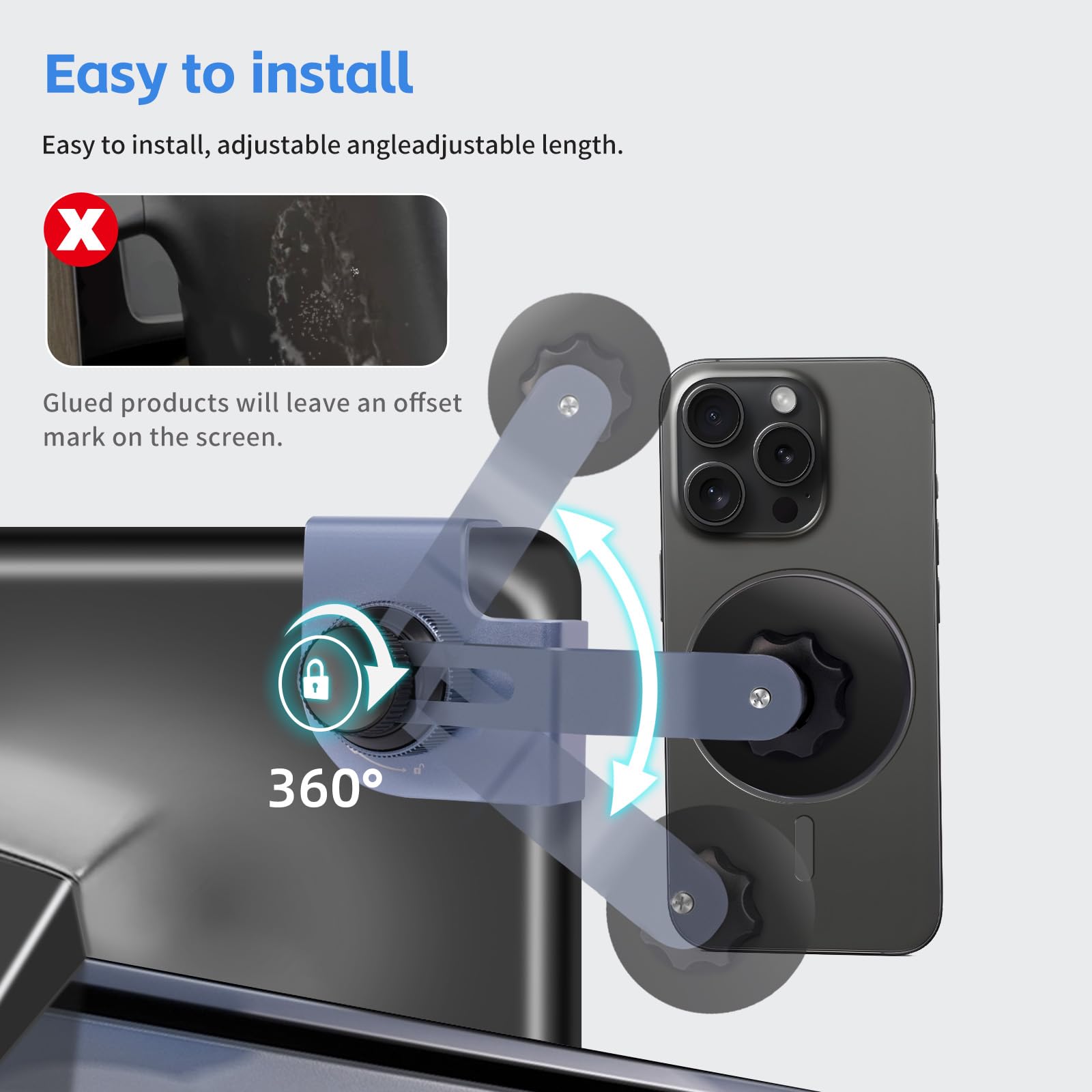 Cyberbeans Phone Mount Charger For Tesla Model 3Y Accessories 2024 2025,Touchscreen Wireless Charge For Magsafe Magnetic Phone H