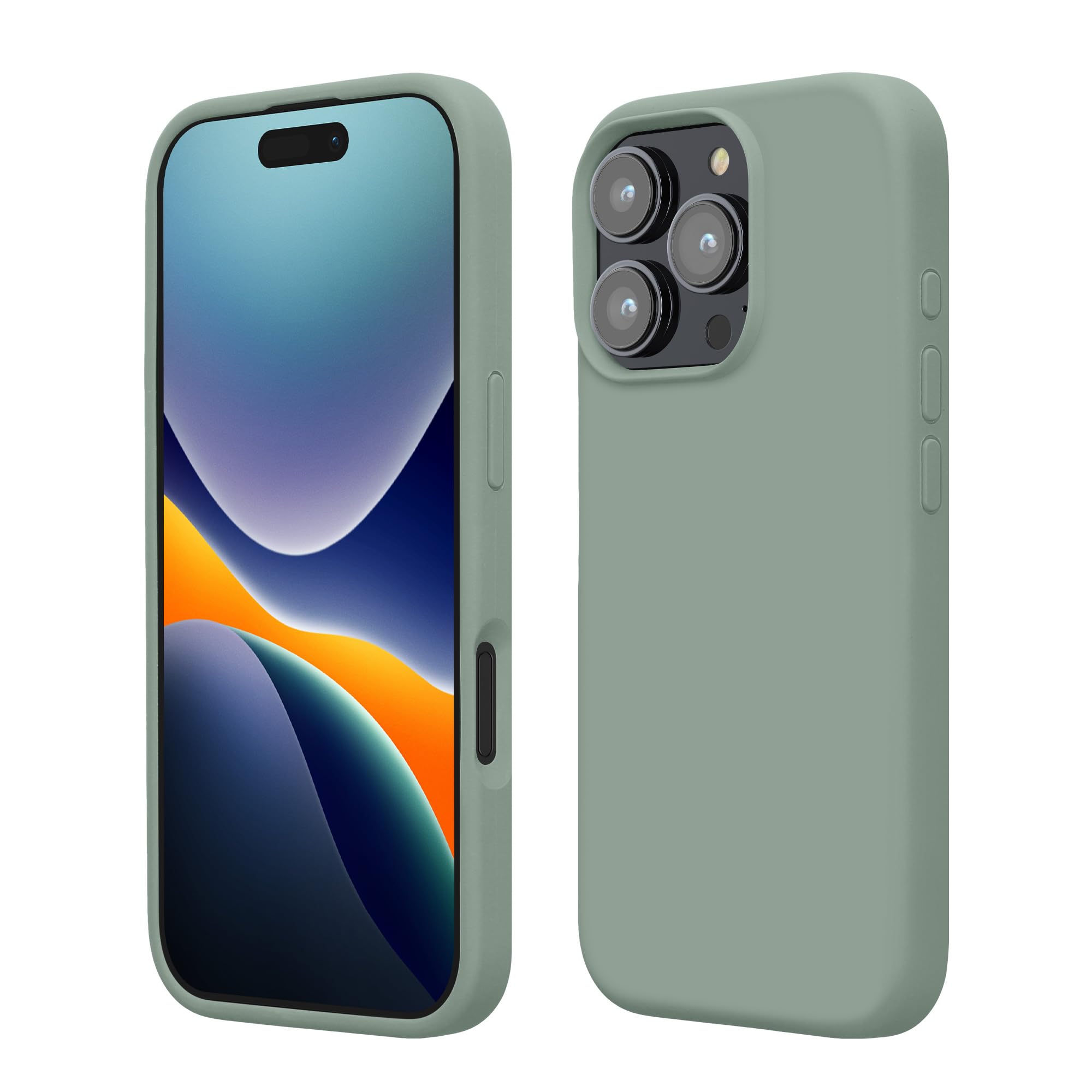 kwmobile Case Compatible with Apple iPhone 16 Pro Case - TPU Silicone Phone Cover with Soft Finish - Rainwashed Green