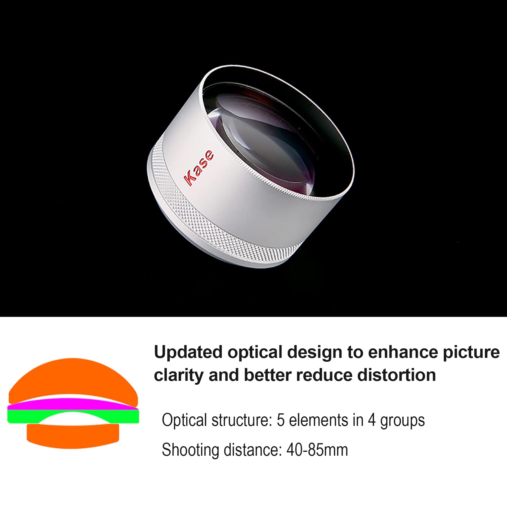 Kase Hd Master Macro Lens For Iphone 15 14 13 12 Samsung Pixel Android, Macro Photography Phone Camera Lens Attachment, Long Sho