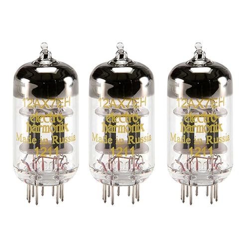 Electro Harmonix Vacuum Tube, 12Ax7 Matched Trio, Instrument Amplifier Tubes, Polished Finish