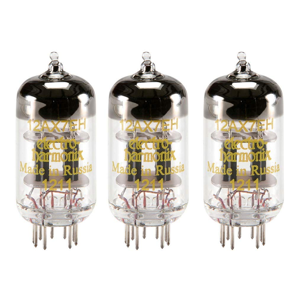 Electro Harmonix Vacuum Tube, 12Ax7 Matched Trio, Instrument Amplifier Tubes, Polished Finish