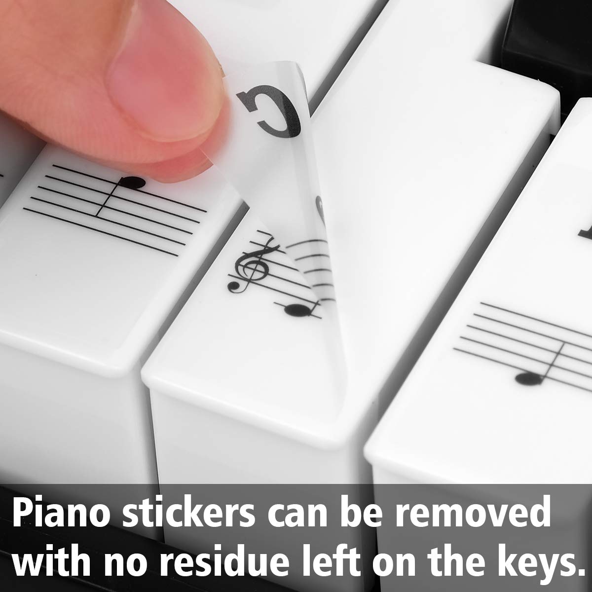 Piano Stickers For Keys, Eison Full Set Piano Keyboard Stickers For 88/61/54/49/37 Keys Removable With Numbers, Leaves No Residu