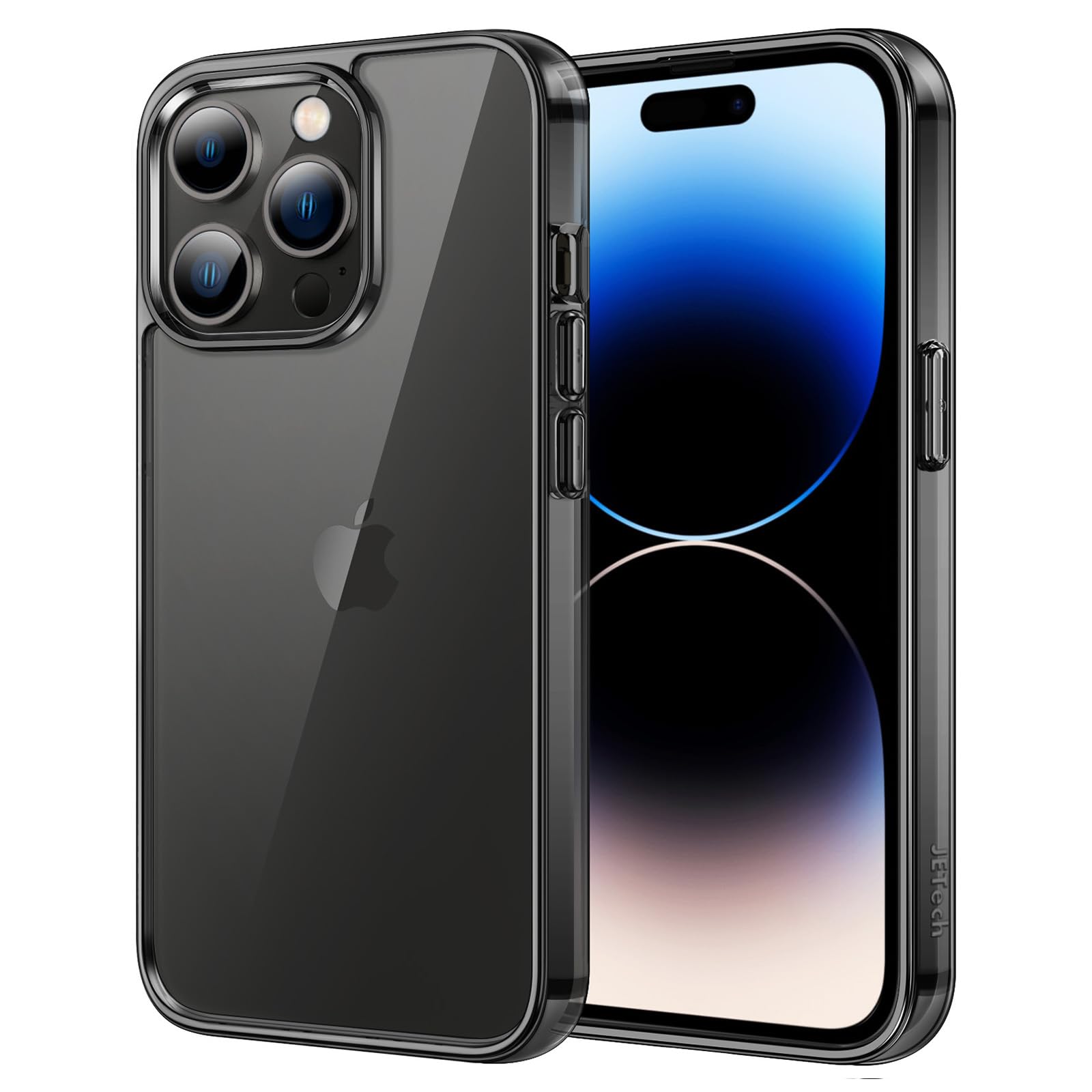 Jetech Case For Iphone 14 Pro 6.1 Inch, Non Yellowing Shockproof Phone Bumper Cover, Anti Scratch Clear Back (Black)