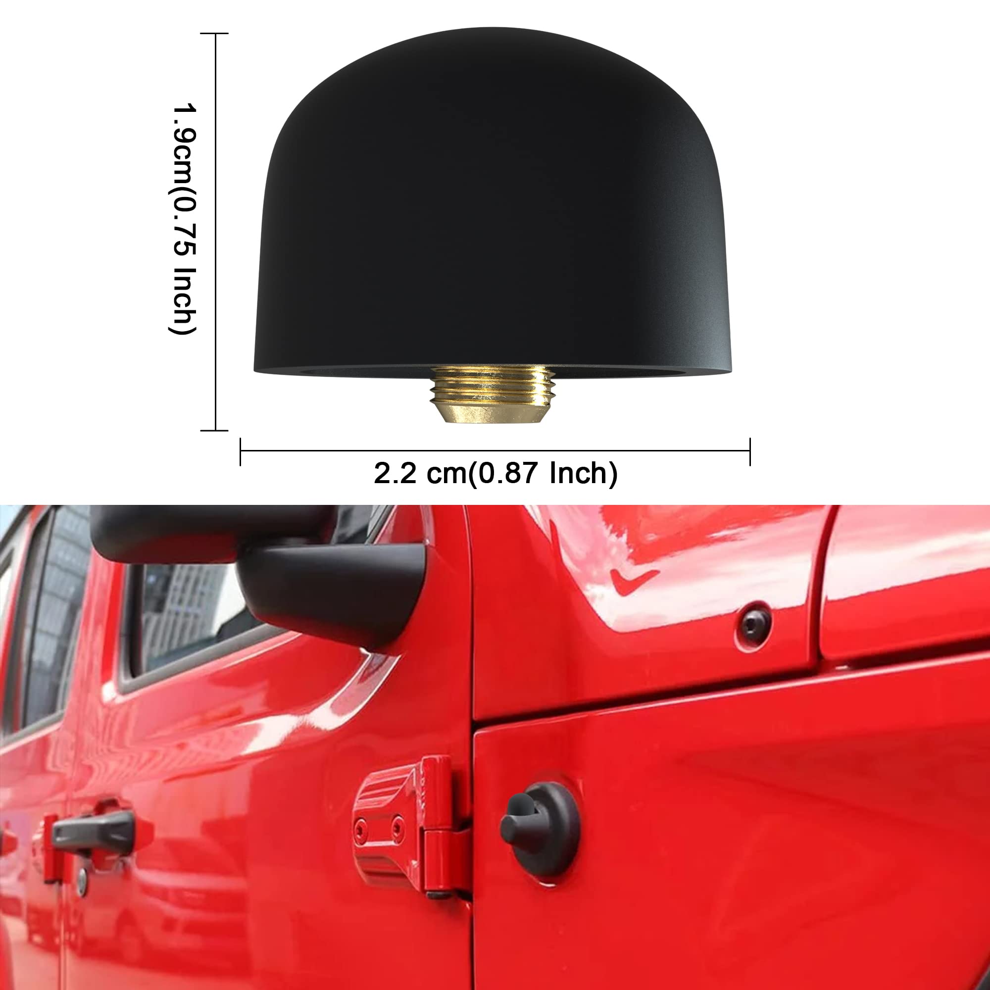 Basiker Antenna Delete Cap Fit For Jeep Wrangle Gladiator Jk Jl Rubicon Sport Unlimited 4Xe Willys Mojave, Car Wash Proof Jeep Antenna Cover Antenna Delete, Jeep Accessories