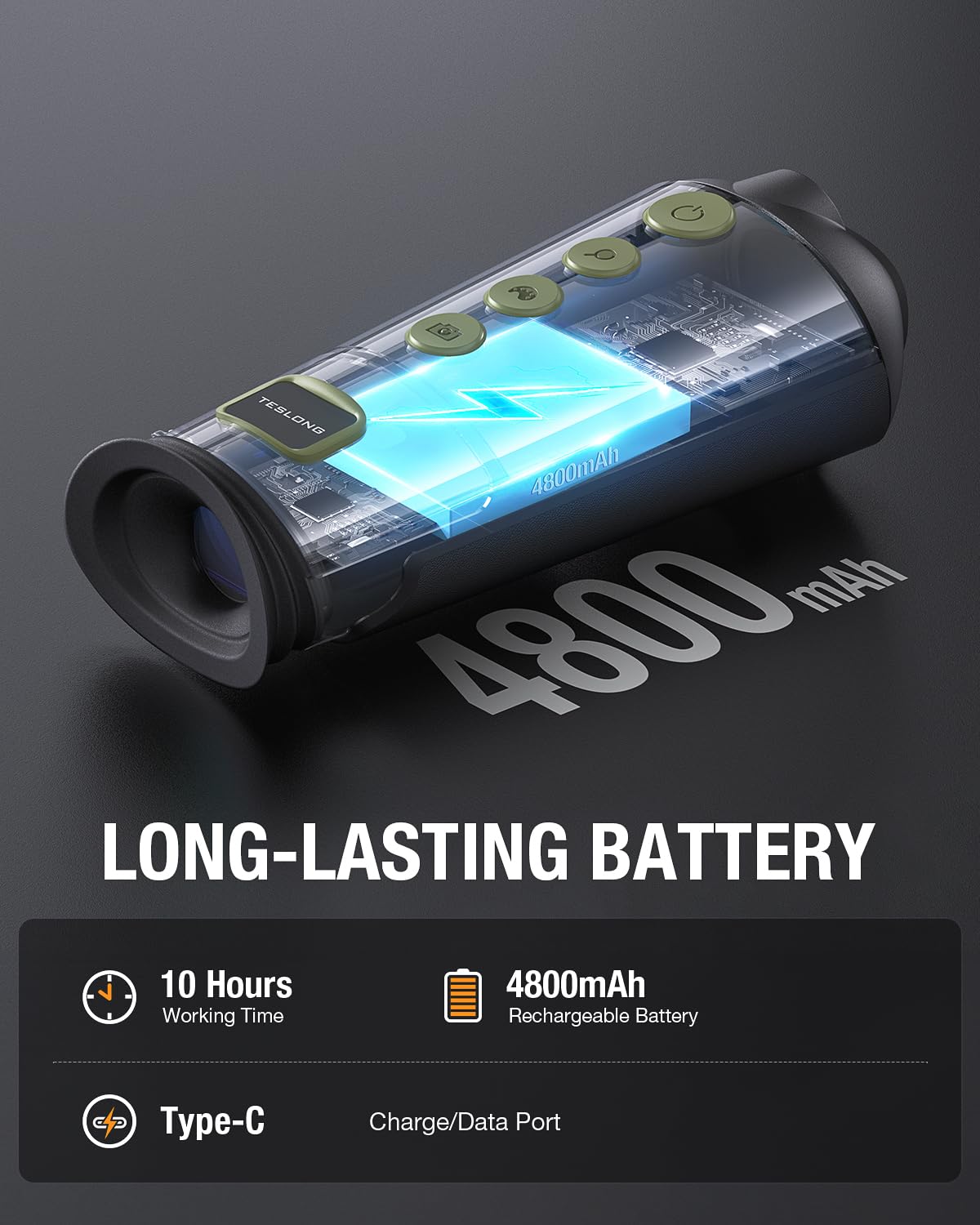 Thermal Monocular,Teslong Thermal Imaging Monocular Handheld Infrared Thermal Scope, Weather Resistant Thermal Binoculars Short