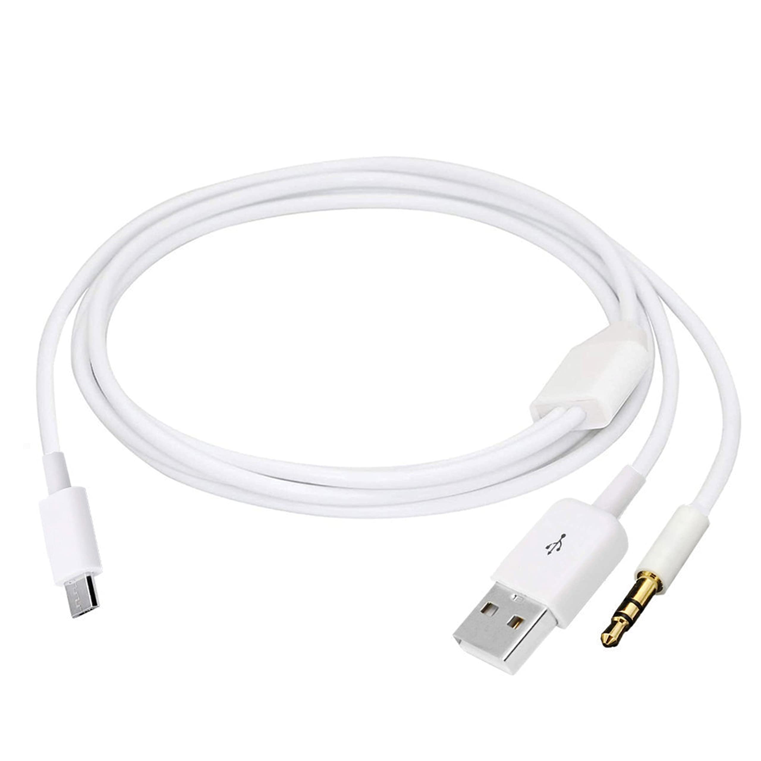 Shanfeilu Audio Charging Cable 2 In1 Aux Cord Micro Usb Male To Usb Male 3.5Mm Aux Standard Audio Plug Jack Connection Cable For