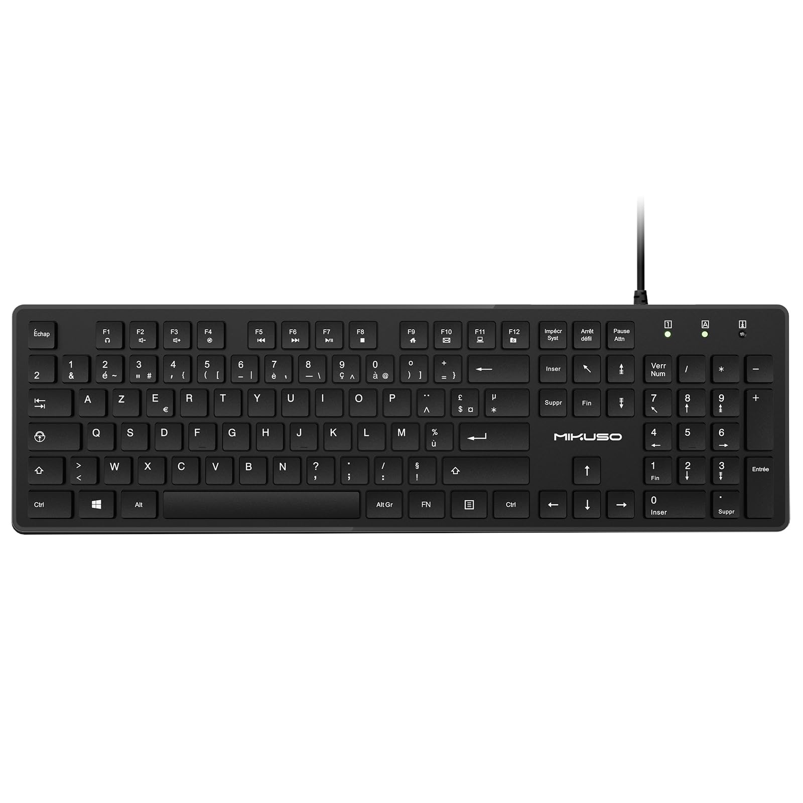MIKUSO French AZERTY Keyboard Wired USB for Computer Laptop PC