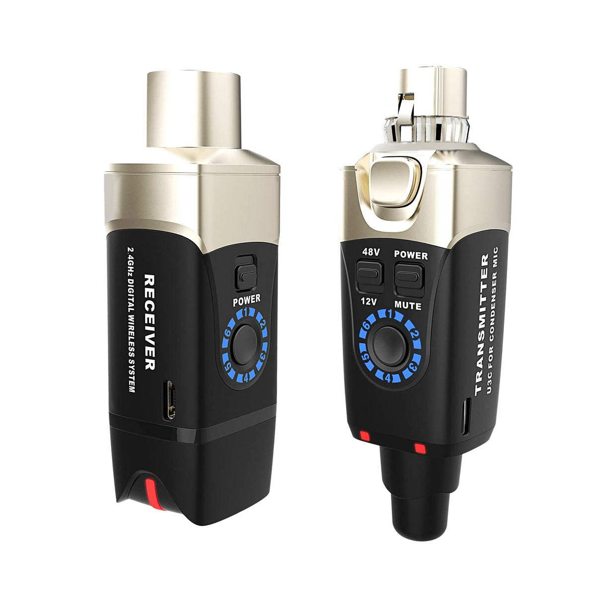 Xvive U3C Microphone Wireless System 2.4Ghz Wireless Xlr Transmitter And Receiver For Condenser Microphone, Audio Mixer, Pa Syst
