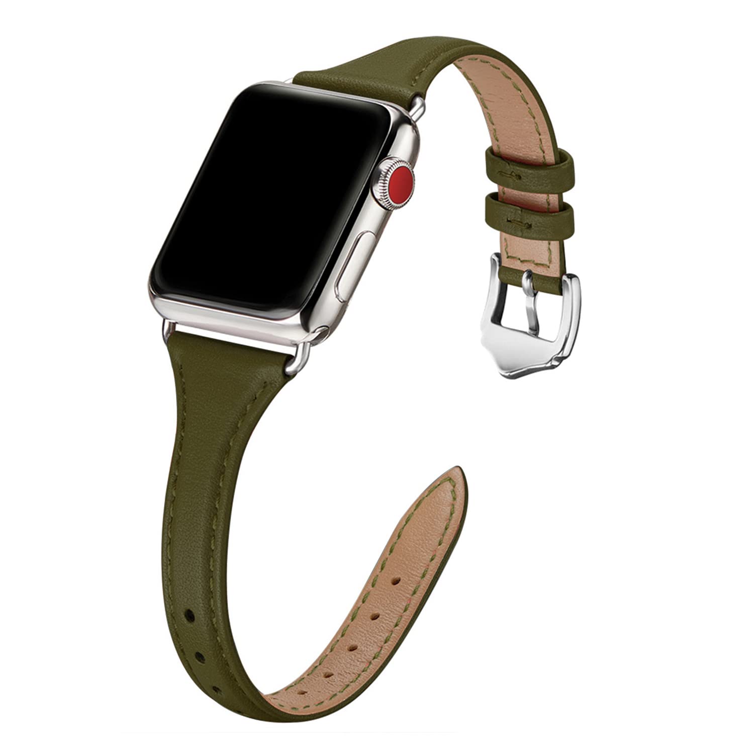 Wfeagl Leather Bands Compatible With Apple Watch Band 38Mm 40Mm 41Mm Women, Top Grain Leather Strap Slim & Thin Replacement Wris