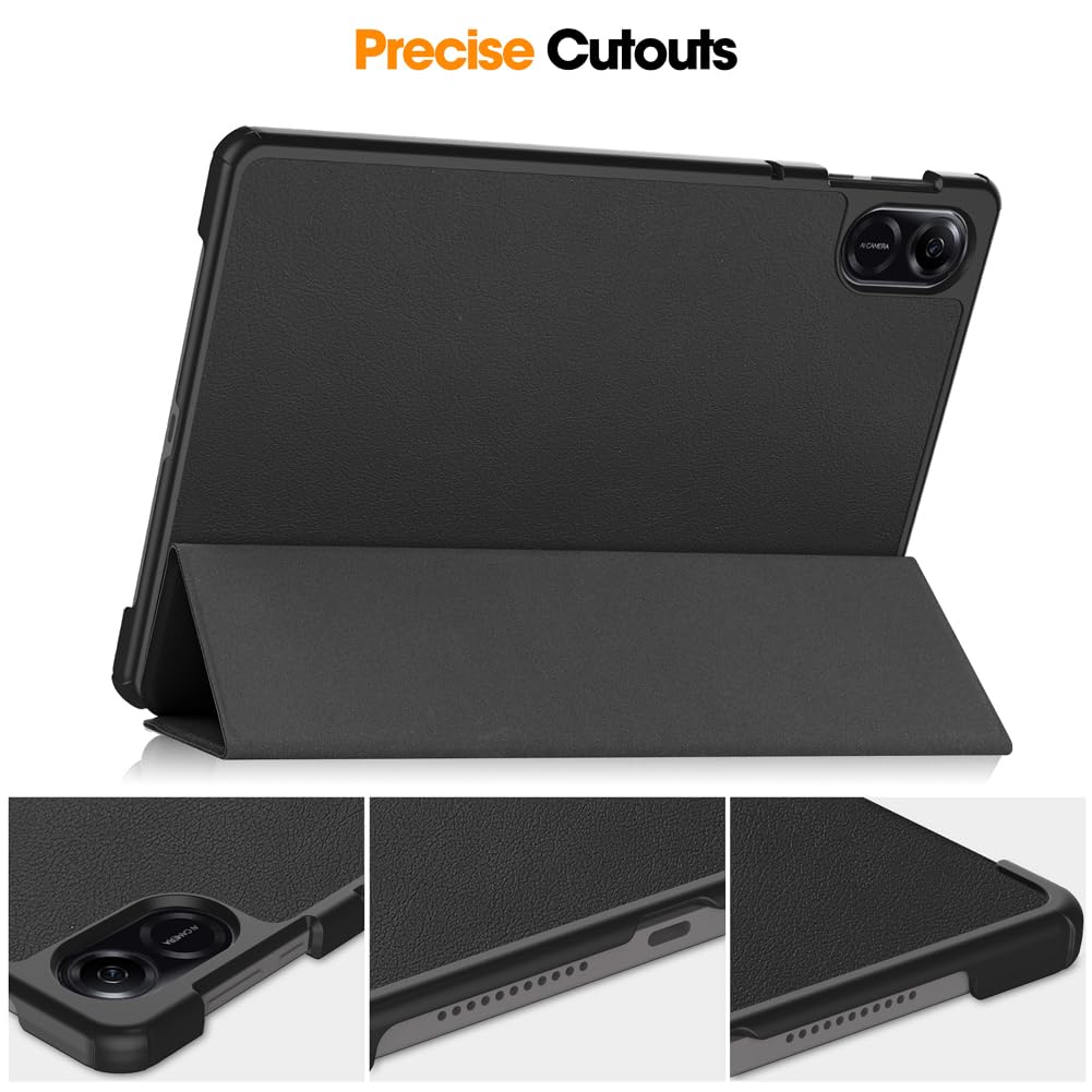 Kepuch Custer Case For Honor Pad X9, Honor X8 Pro 11.5'',Ultra Thin Pu Leather Hard Shell Cover   Black