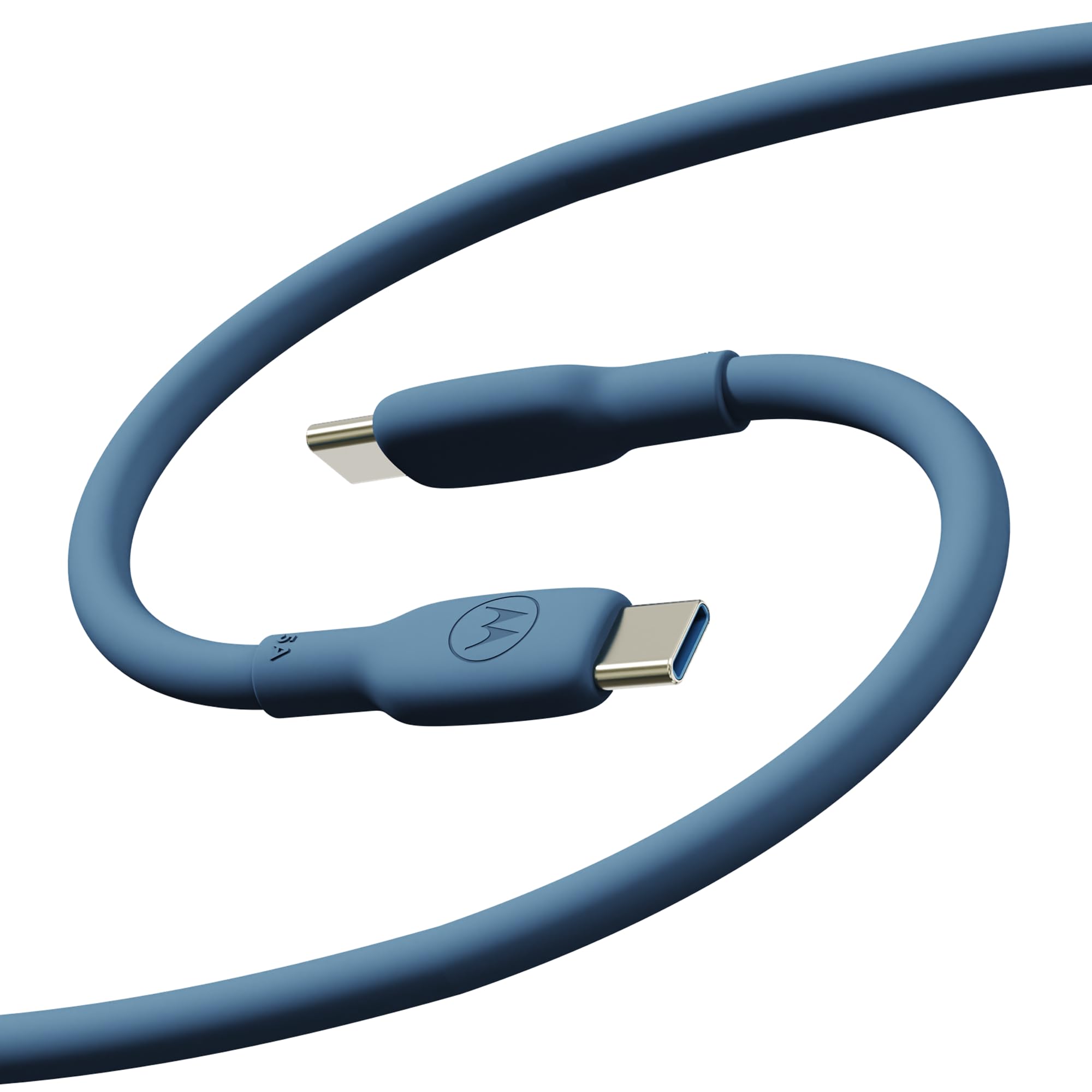 Motorola TurboPower Silicone 5A Blue USB-C to C Cable- 100W, 40k Bends, Flexible for Type C, Moto G Power, Play, Stylus,5G 2026/