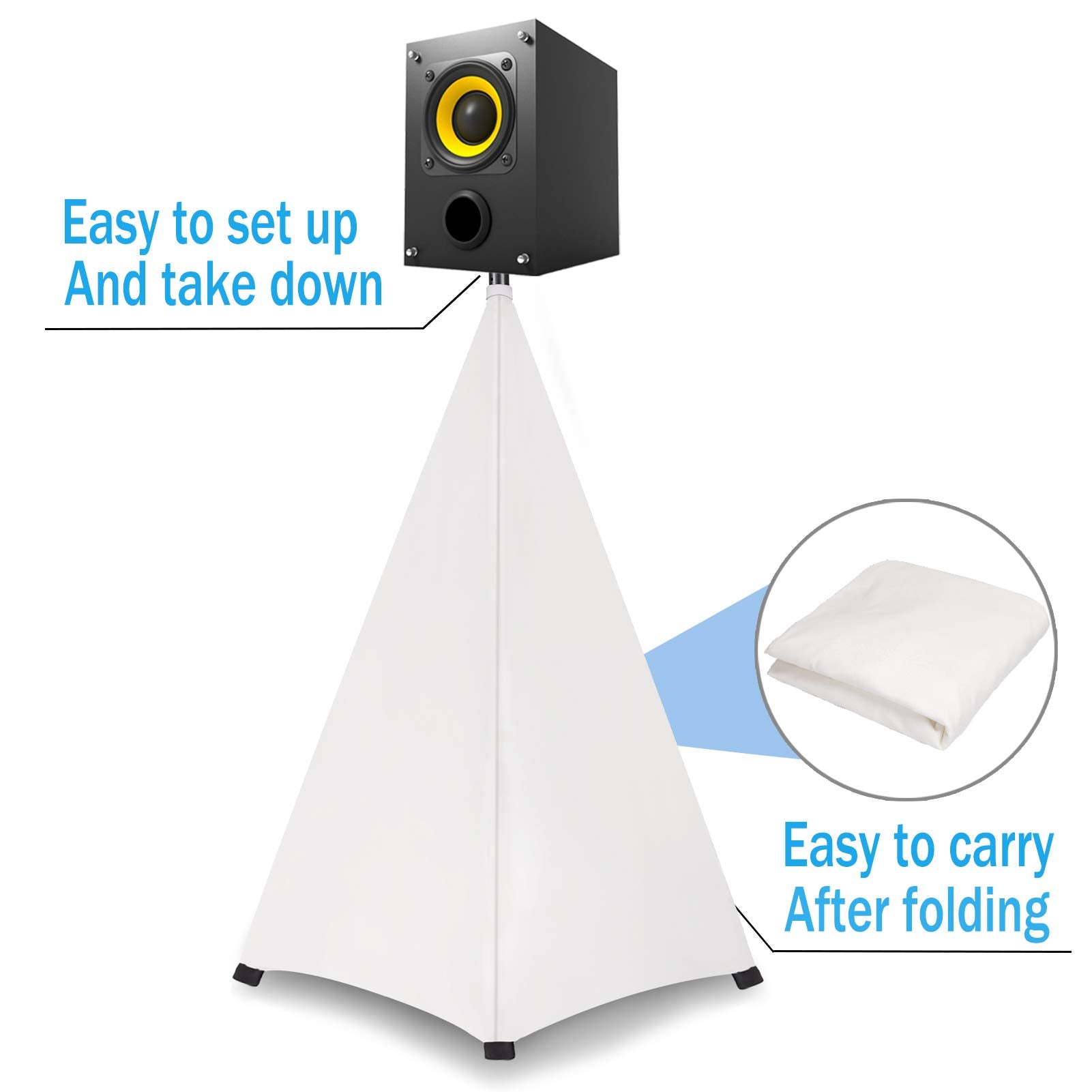 Dofilachy Speaker Stand Cover Dj Bag With 360 Degree Cover, Speaker Tripod Scrim Cover For Speaker/Lighting With Free Travel Bag