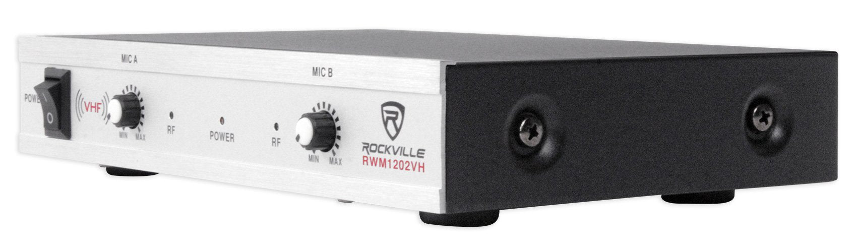 Rockville Rwm1202Vh Vhf Wireless Dual Handheld Microphone System/Metal Receiver