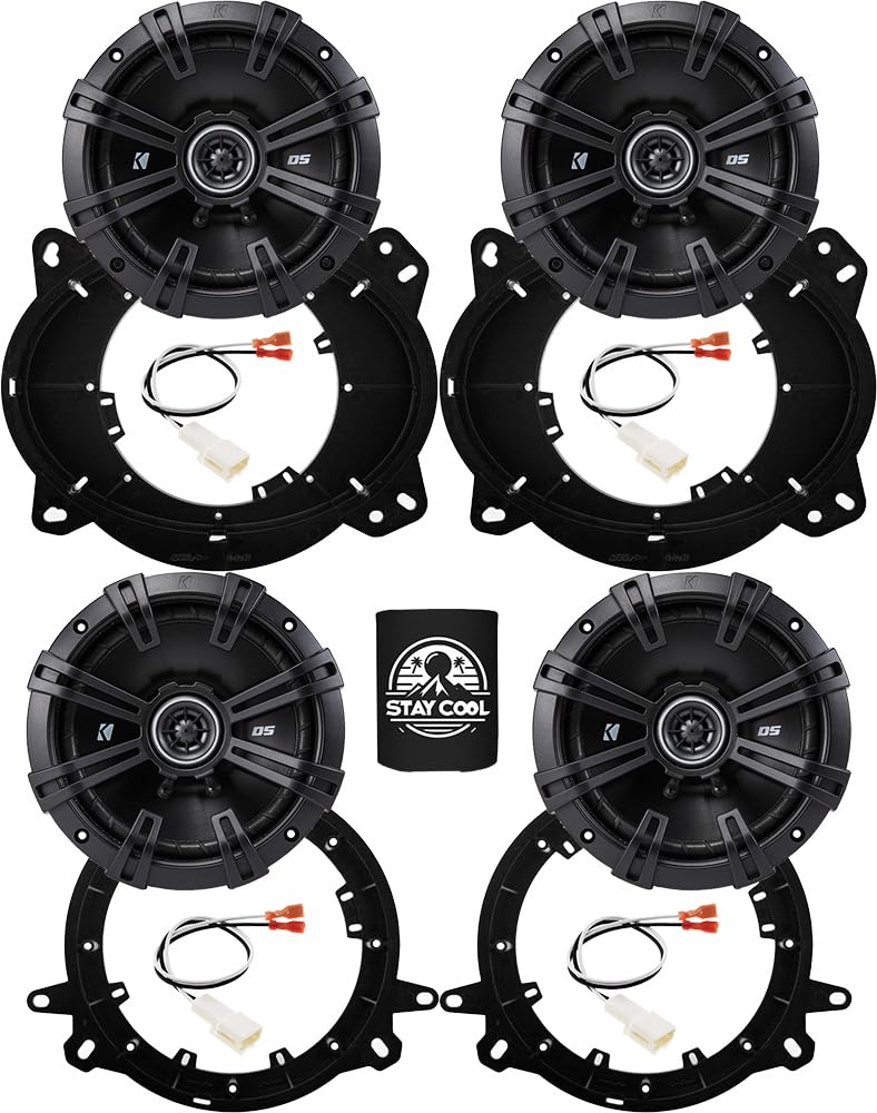 KICKER Front and Rear Door 6.5 Speakers Kit for Subaru Impreza 2017-2024 Upgrade Kit - 2 Pairs of DS Series 6 1/2 Inch Coaxial S
