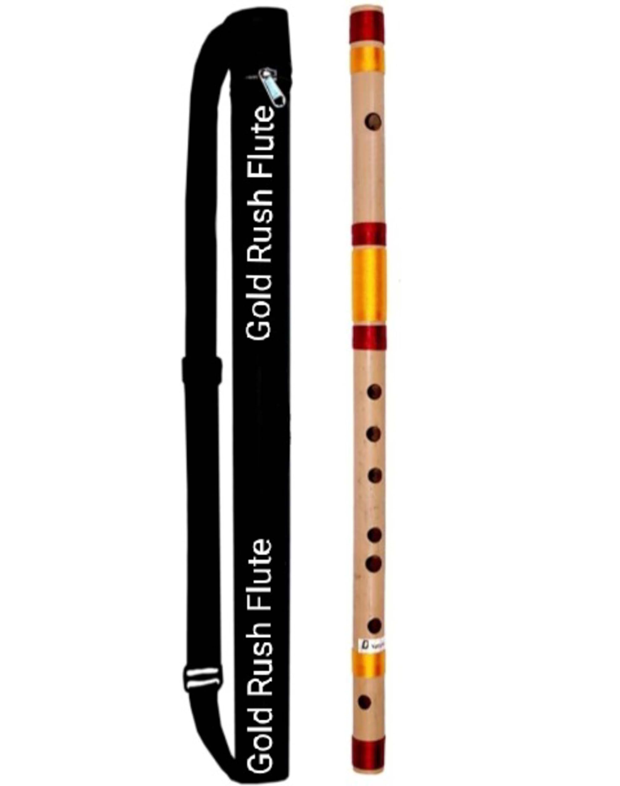 Gold Rush Flute C Sharp Medium Professional Right Handed Bamboo Flute 18.5 Inch Size 47 Cm Length With Free Carry Bag (Cssbf0003