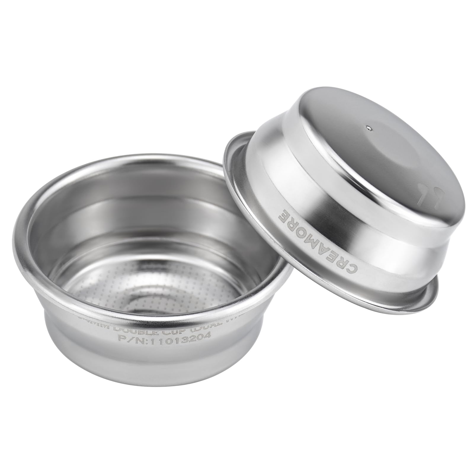 Creamore 54mm Pressurized Double Cup Basket, Dual Wall, 1620g, Thick Crema with Any Beans, 304 Stainless Espresso Filter for Br