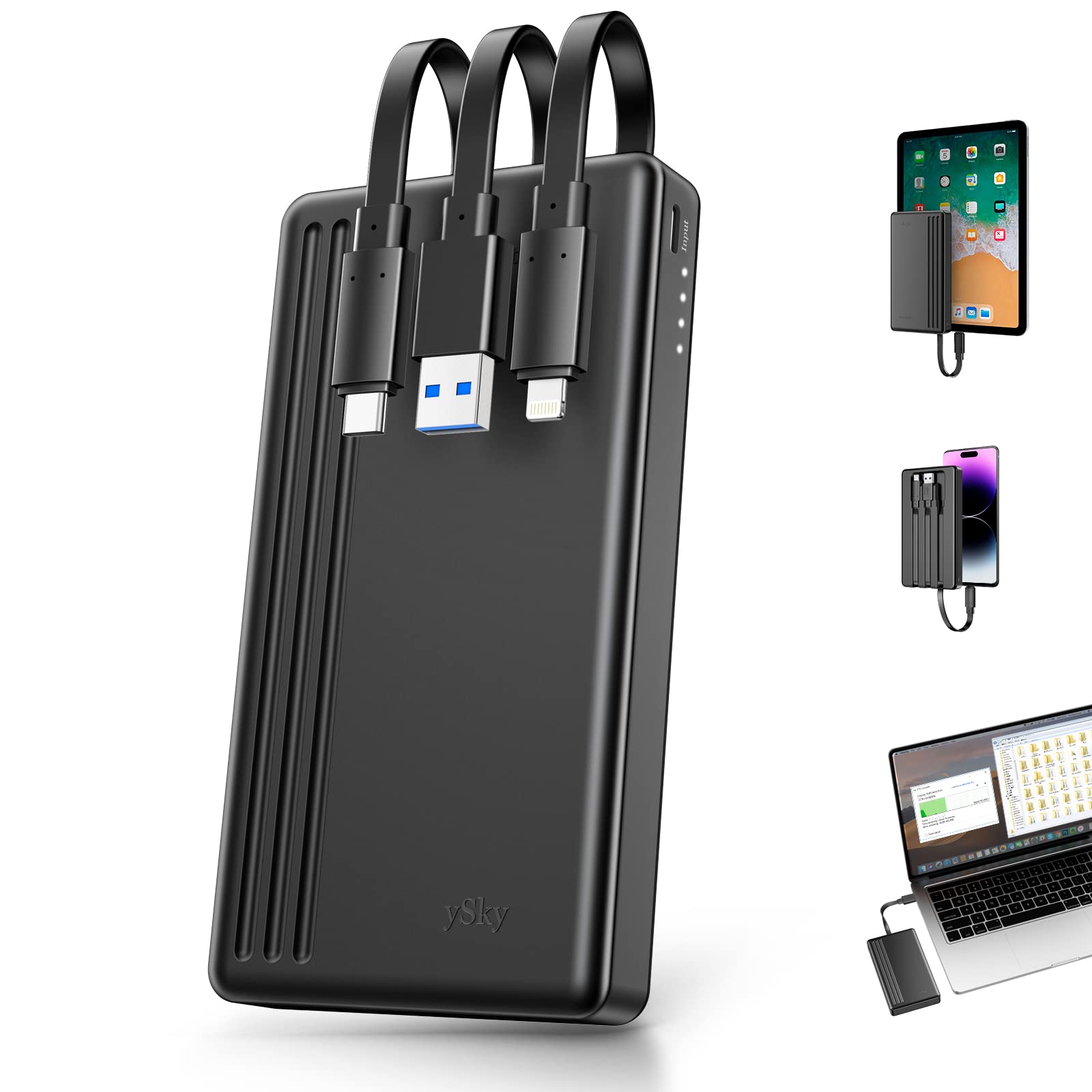 Ysky Mfi Certified 1Tb Portable External Hard Drive For Iphone Ipad Macbook Windows Computer Usb C Android Phones To Backup,1Tb 