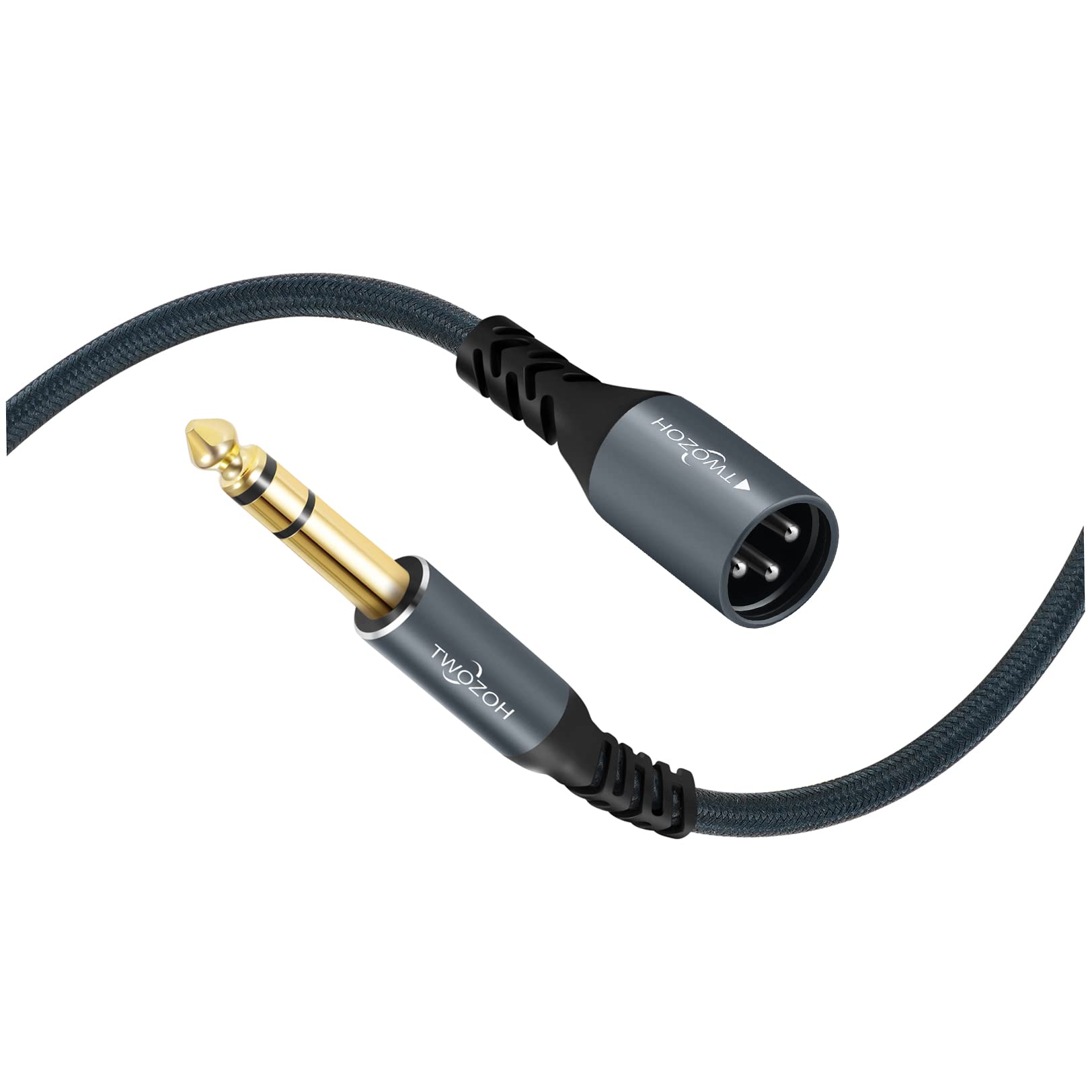 Twozoh Xlr Male To 1/4 Trs Stereo Audio Cable 6.6Ft, Braided Jack 6.35Mm To Xlr Male 3Pin Guitar Cable (Professional/Hifi)