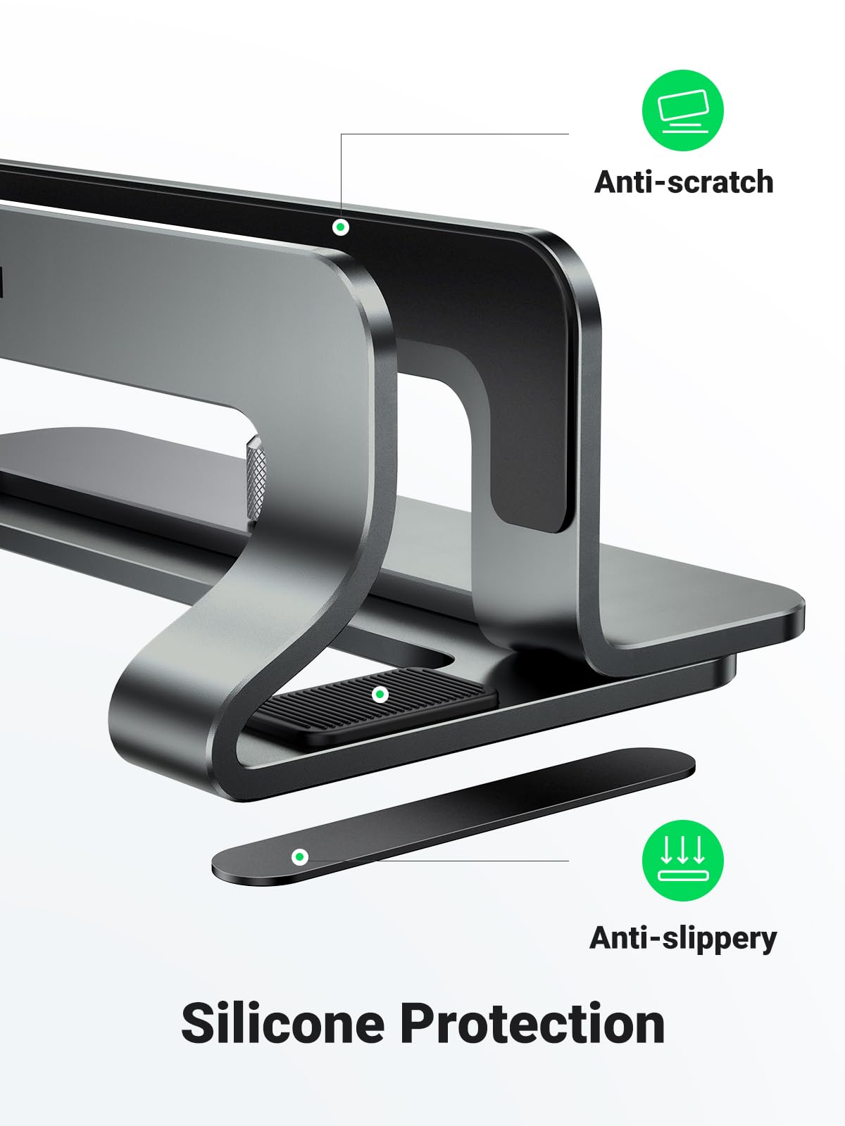Ugreen Vertical Laptop Stand Holder For Desk Compatible With Macbook Pro, Macbook Air Stand Vertical Aluminum Adjustable For Up