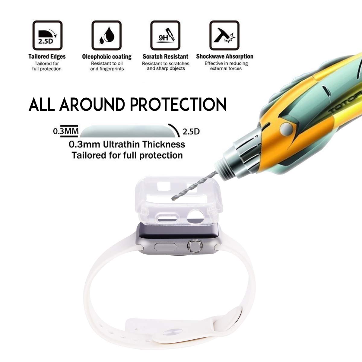 Tranesca 4 Pack 41Mm Watch Case With Built In Hd Clear Ultra Thin Tpu Screen Protector Cover Compatible With Apple Watch Series