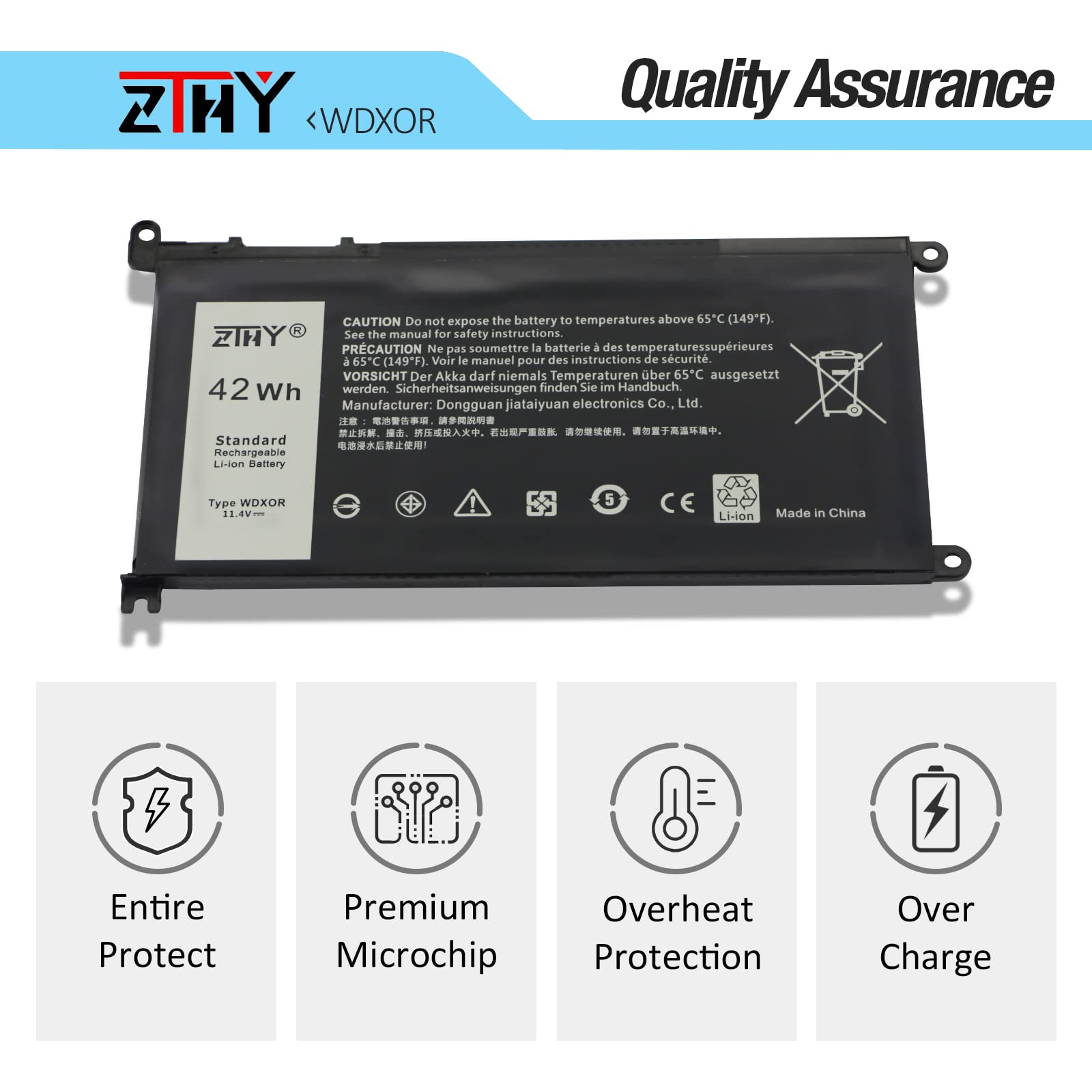 Wdx0R 3Crh3 Battery Replacement For Dell Latitude 3480 3580 3189 3379 Inspiron 15 7579 7573 7560 7569 7570 5565 5567 5568 5570 5
